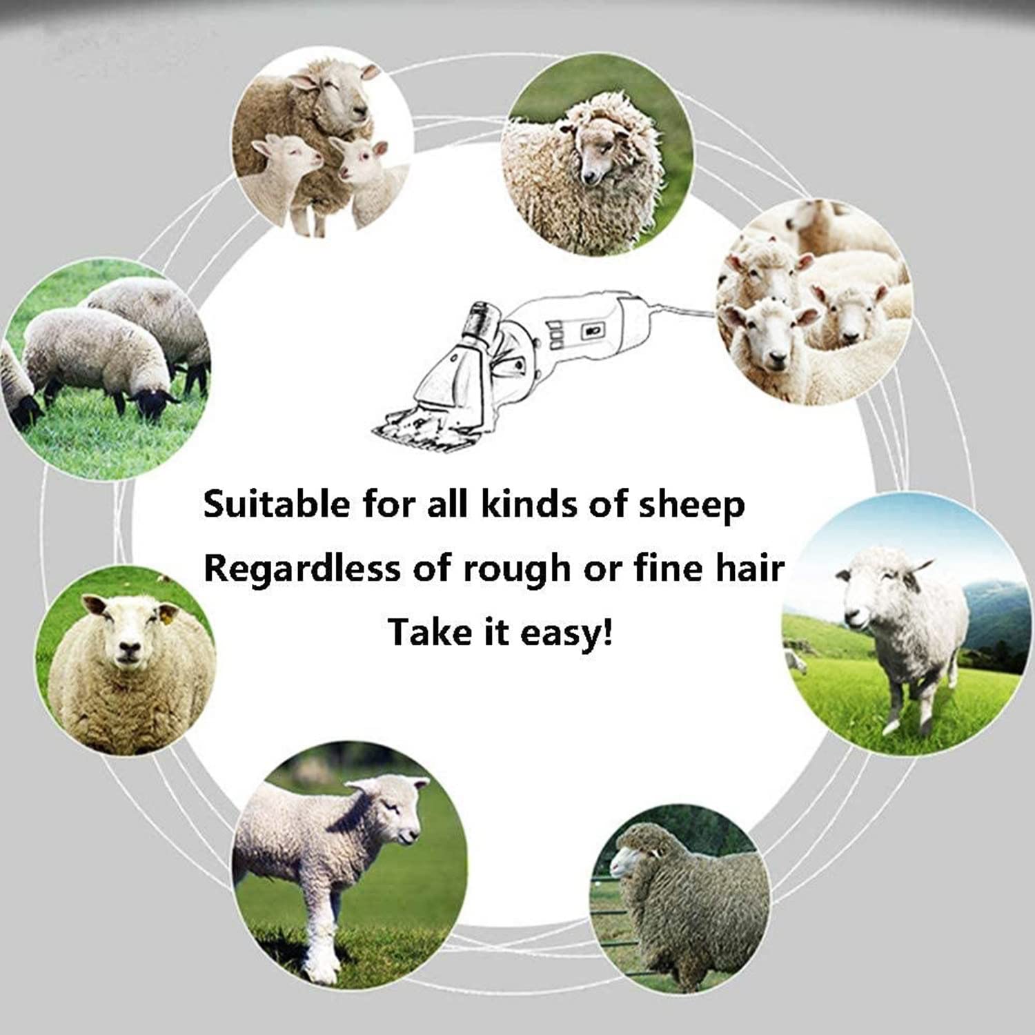 Professional 6-Speed Heavy Duty Electric Sheep & Goat Clippers - Livestock Shearing Tool for Thick Coat Animals (Wool, Fur, Hair) | Perfect for Farm Animals, Alpacas, Llamas & Pet Grooming