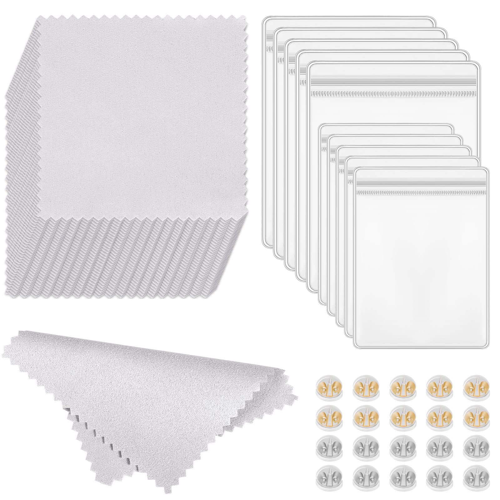 60pcs Jewelry Cleaning Cloths - Premium Silver, Gold & Platinum Polishing Cloths for Tarnish Removal - Perfect for Rings, Necklaces, Bracelets & Watches at Home or Travel