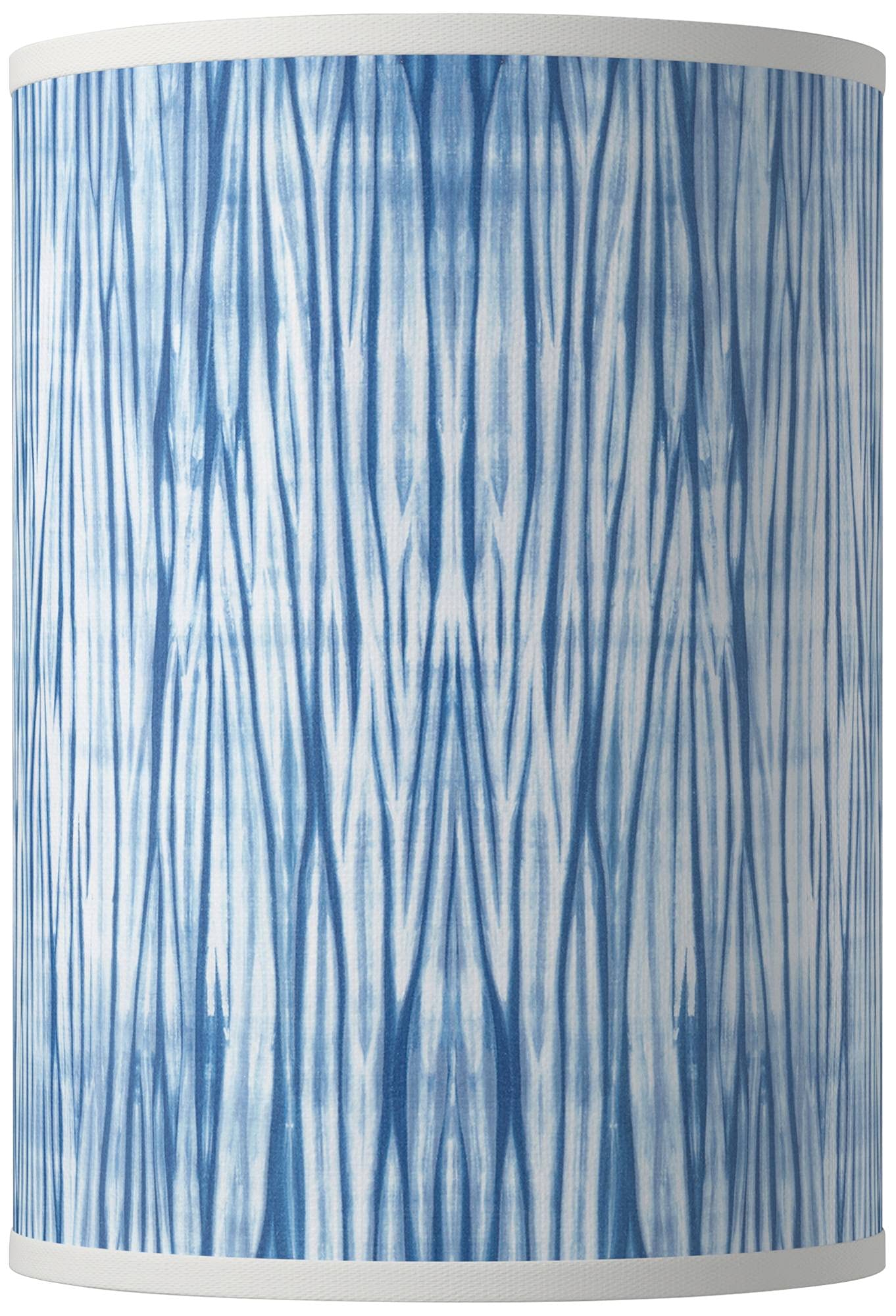 8x8x11 Inch Cylinder Hardback Giclee Print Lamp Shade - Beachcomb Blue & White Design with Spider Fitting, Replacement Harp & Finial - Perfect for Bedroom, Living Room & Office Lighting Decor