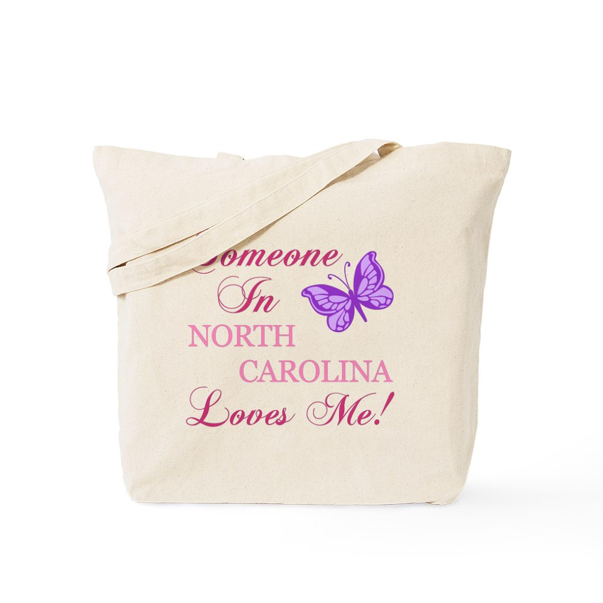 North Carolina State Butterfly Tote Bag - Natural Canvas Reusable Shopping Bag for Groceries, Beach & Everyday Use | Eco-Friendly & Durable