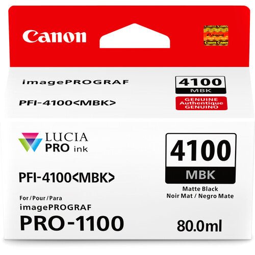 Canon PFI 4100 Matte Black Pigment Ink Tank (80mL) - High-Quality Printer Ink for Canon Printers | Perfect for Office Documents, Photos & Art Prints