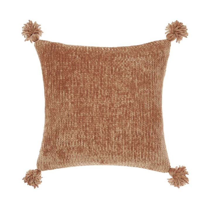 Hara Brandy Square Filled Cushion - Soft Decorative Throw Pillow for Sofa, Bed & Chair - Perfect for Living Room, Bedroom & Office Decor