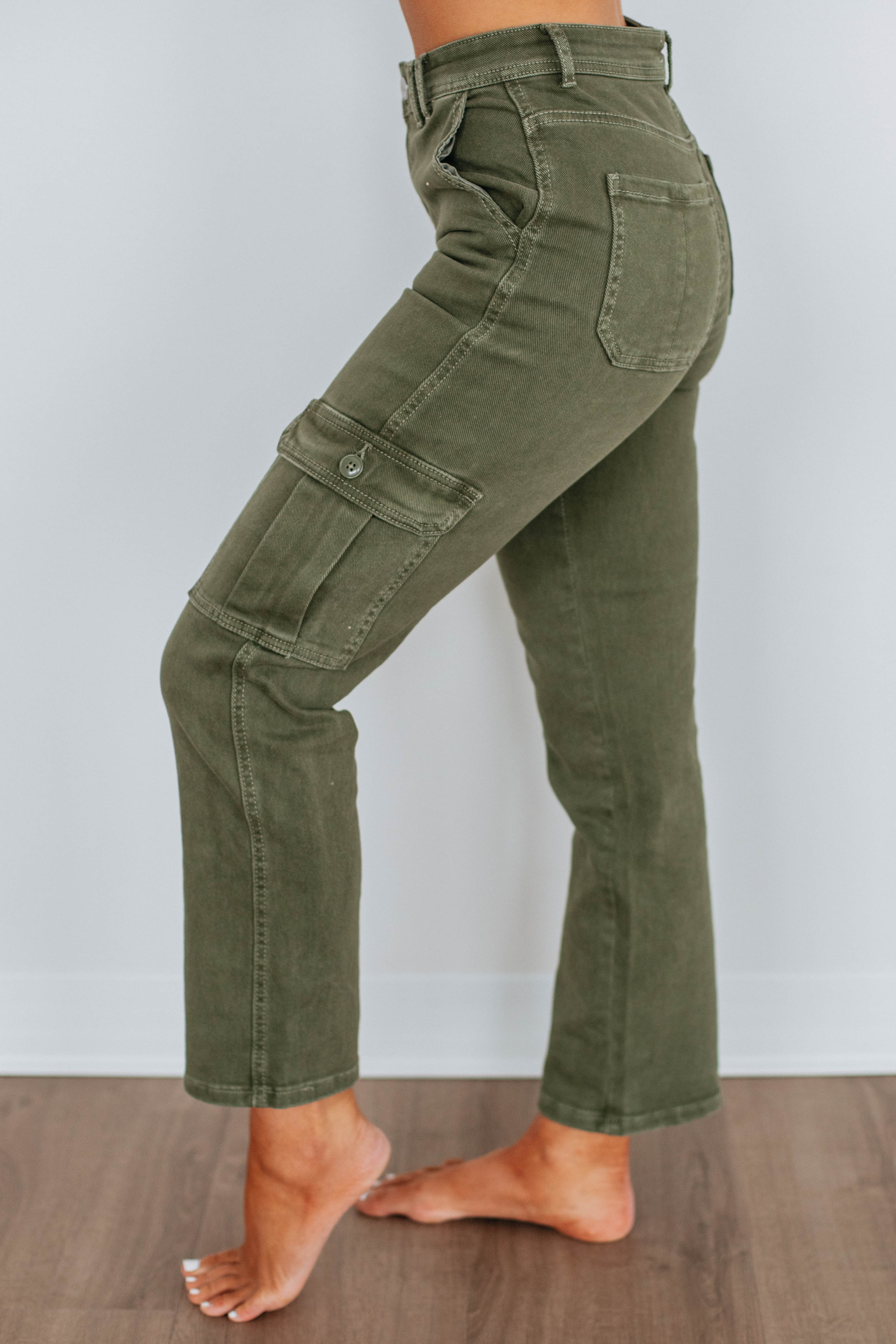 Hadley Risen Cargo Pants for Men - Stretch Comfort Fit Moss Green Work Jeans | Outdoor Hiking, Casual Wear & Workwear