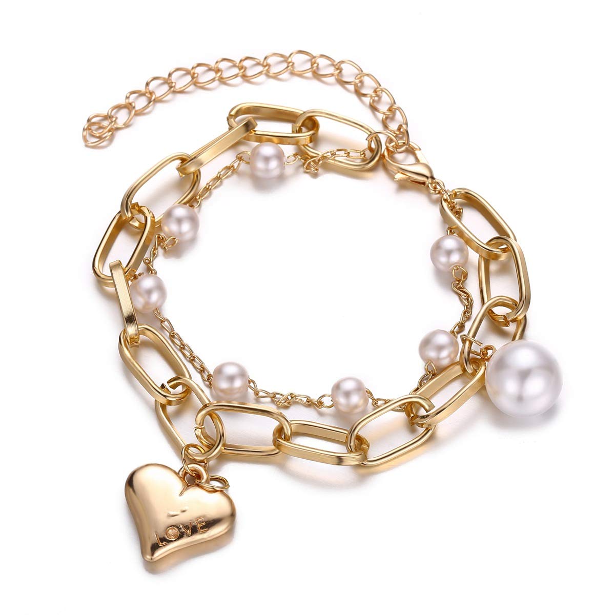 Shining Diva Fashion Gold Plated Charm Bracelet for Women & Girls - Elegant Adjustable Jewelry Gift for Birthday, Anniversary & Special Occasions (RR14531B)