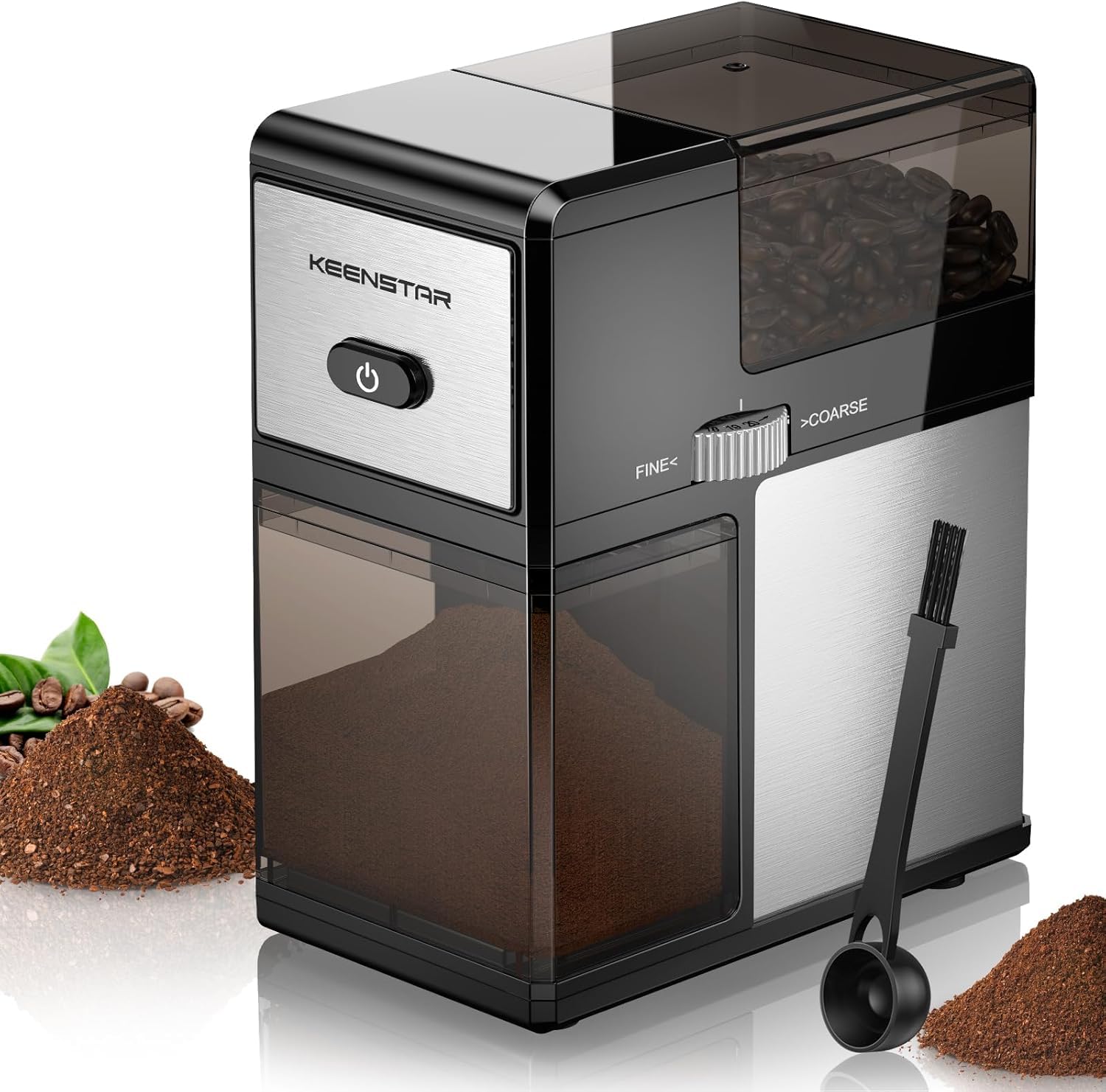Premium Electric Burr Coffee Grinder - Adjustable 20-Precision Settings for Espresso, French Press & Drip Coffee | Professional Coffee Bean Grinder (Black) | Perfect for Home Kitchens, Offices & Coffee Shops