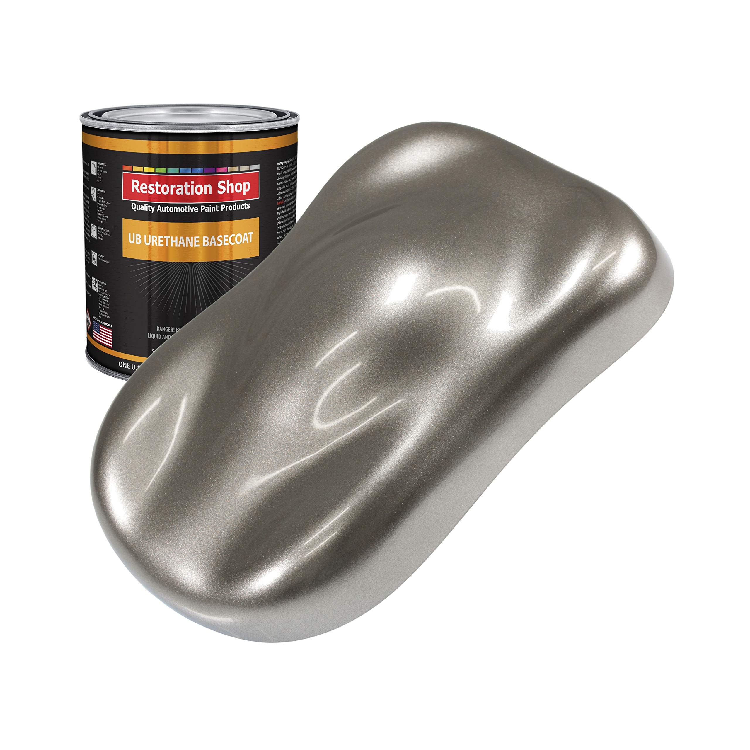 Restoration Shop - Firemist Pewter Silver Urethane Basecoat Auto Paint - 1 Quart Professional High Gloss Automotive Refinish Coating for Cars & Trucks | Perfect for Vehicle Restoration, Touch-Ups & Custom Paint Jobs