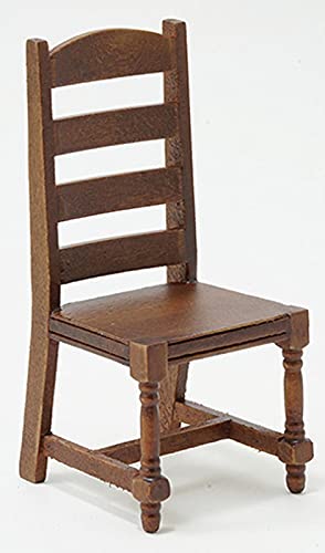 Miniature Ladder Back Side Chair for Dollhouse - Handcrafted Wooden Doll Furniture - Perfect for Dollhouse Decor, DIY Projects & Collectibles