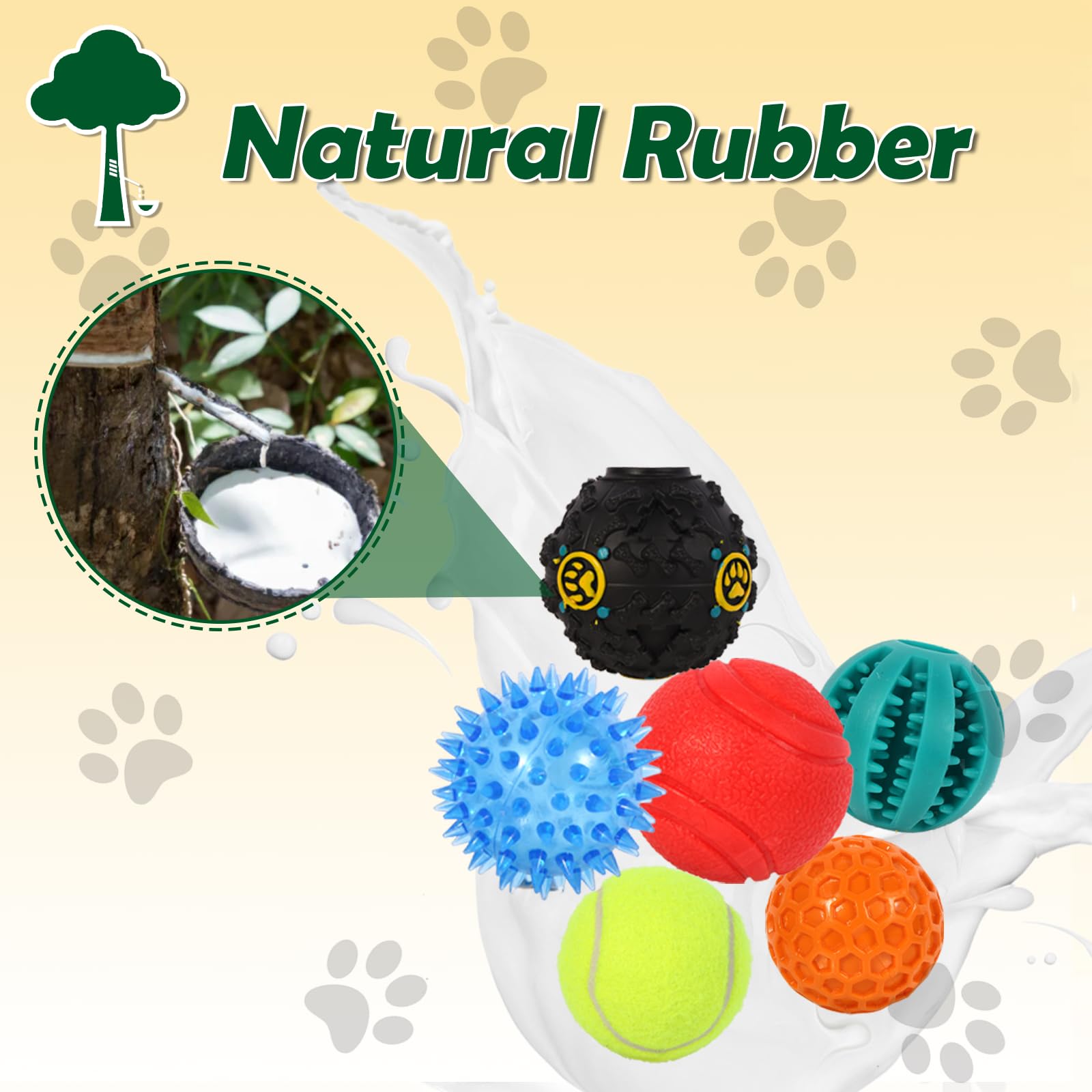 6 Pack Dog Balls - Puppy Chew Toys for Small Dogs with Squeaky Sounds | Interactive Dog Toys for Training & Playtime | Perfect for Indoor & Outdoor Activities