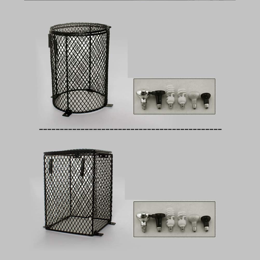POPETPOP Reptile Heat Lamp Bulb - Round Terrarium Cover with Mesh Guard for Lizards, Spiders & Ants - Safe Enclosure Lighting for Reptile Tanks & Habitats - Perfect for Desert Terrariums & Nocturnal Pets