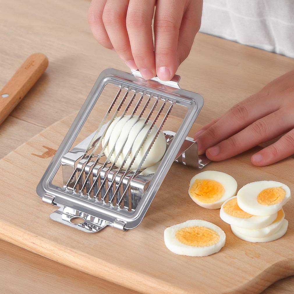 Stainless Steel Egg Slicer and Cutter - Multi-Function Kitchen Tool for Hard Boiled Eggs, Cheese, Fruits & Vegetables | Perfect for Salads, Sandwiches, Meal Prep & Party Platters