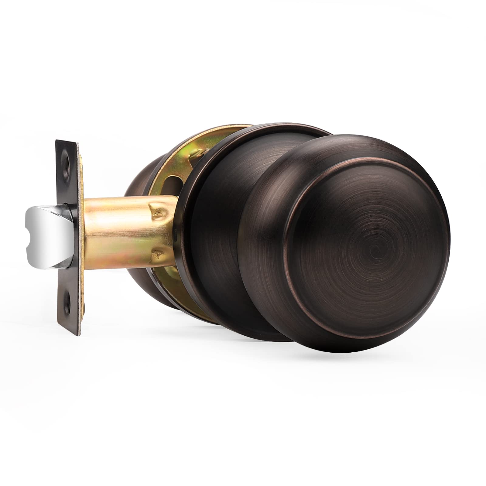 Probrico Passage Door Knob - Oil Rubbed Bronze Interior Door Handle for Closet & Hallway (1 Pack) | Smooth Operation & Easy Installation for Bedroom, Bathroom & Office Doors