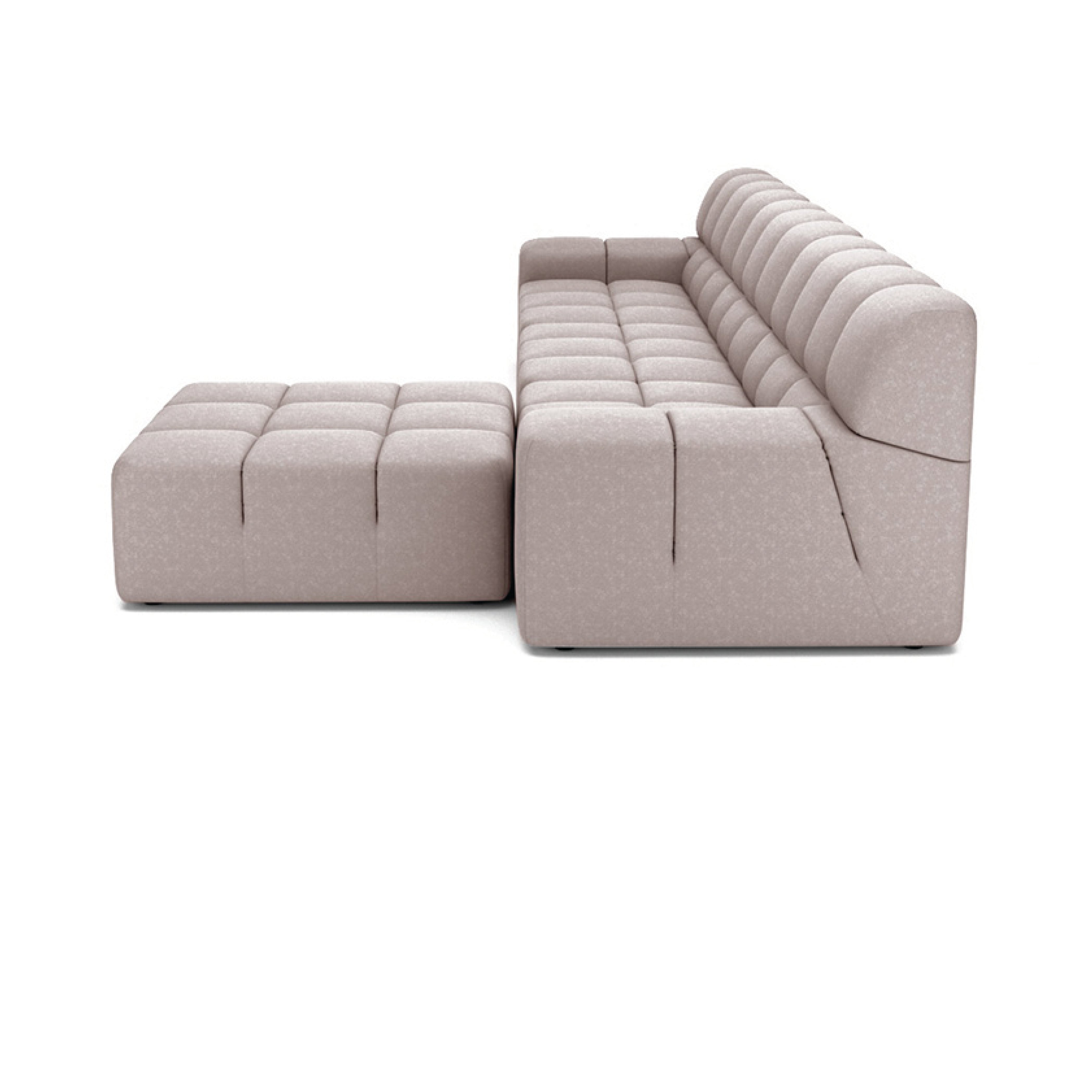 Roger 4-Seater Modular Sofa with Ottoman - Modern Sectional Couch for Living Room, Lounge & Home Theater - Comfortable L-Shaped Sofa Set with Storage Ottoman