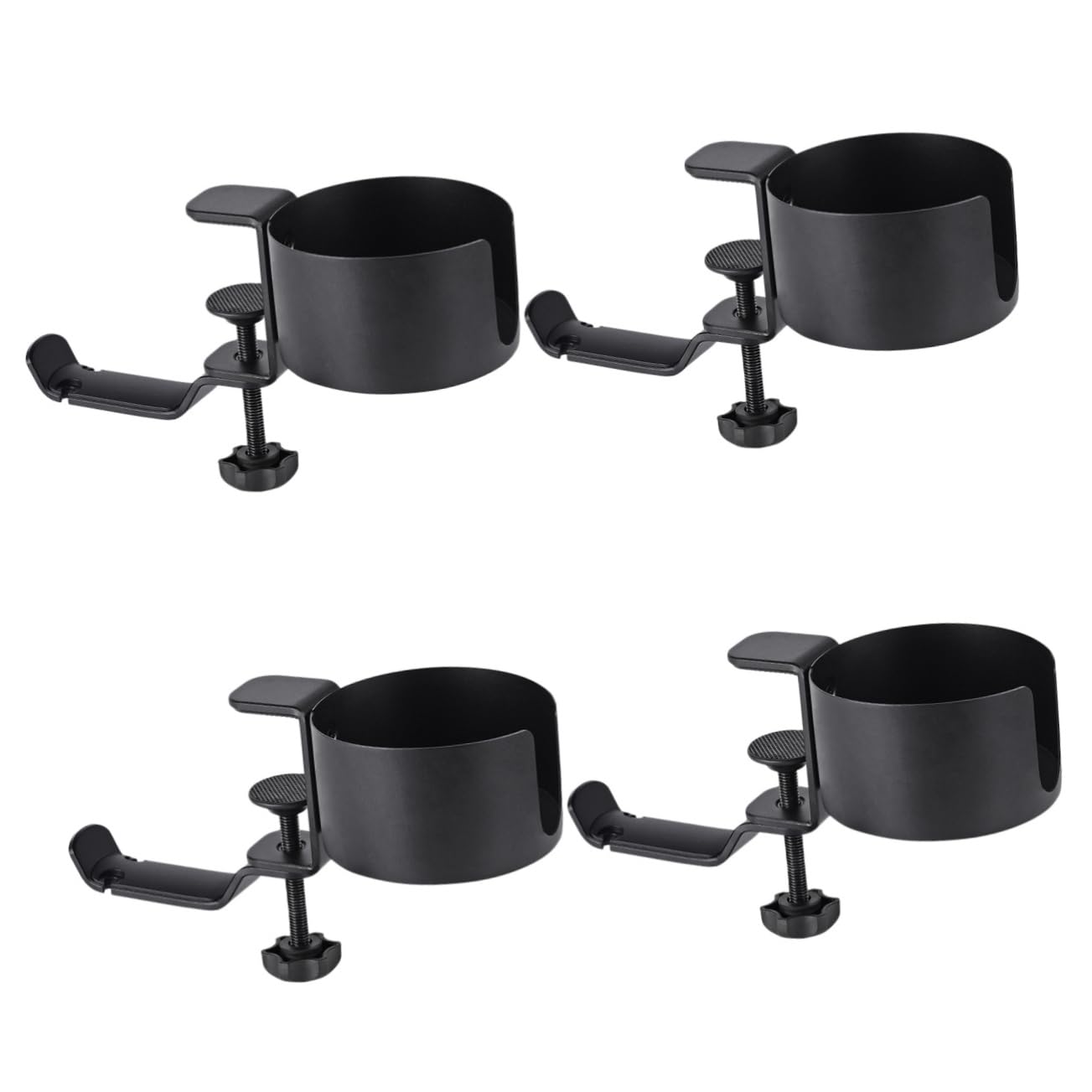 Luxshiny 4-Pack Rotating Cup Holder Headphone Stand - Desk Organizer for Earphones & Headphones - Perfect for Office, Gaming, and Home Workspace Organization