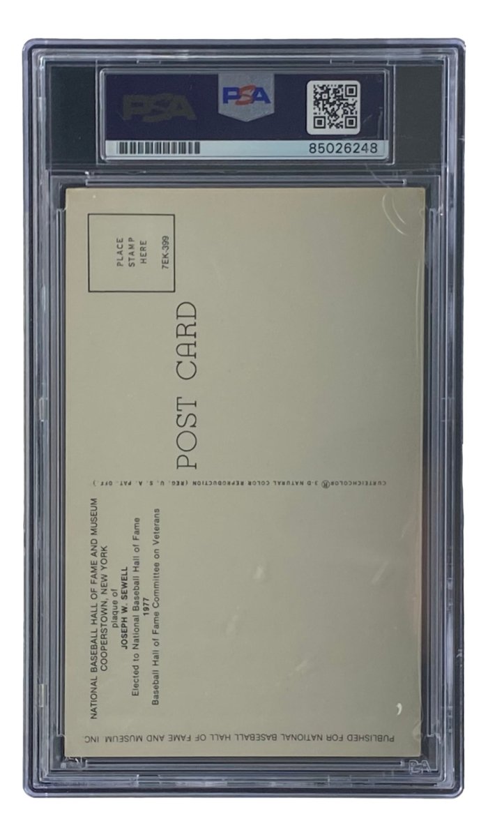 Joe Sewell Autographed 4x6 Cleveland Indians Hall of Fame Plaque Card - PSA/DNA Certified #85026248 - Perfect for Baseball Memorabilia Collectors & Sports Fans Display