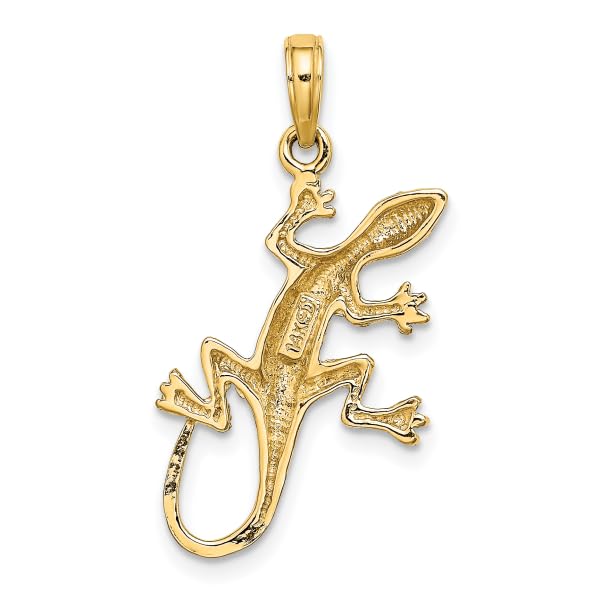14K Solid Yellow Gold Gecko Lizard Pendant Necklace for Women - Elegant Reptile Jewelry Gift for Her - Perfect for Casual Wear, Parties & Special Occasions