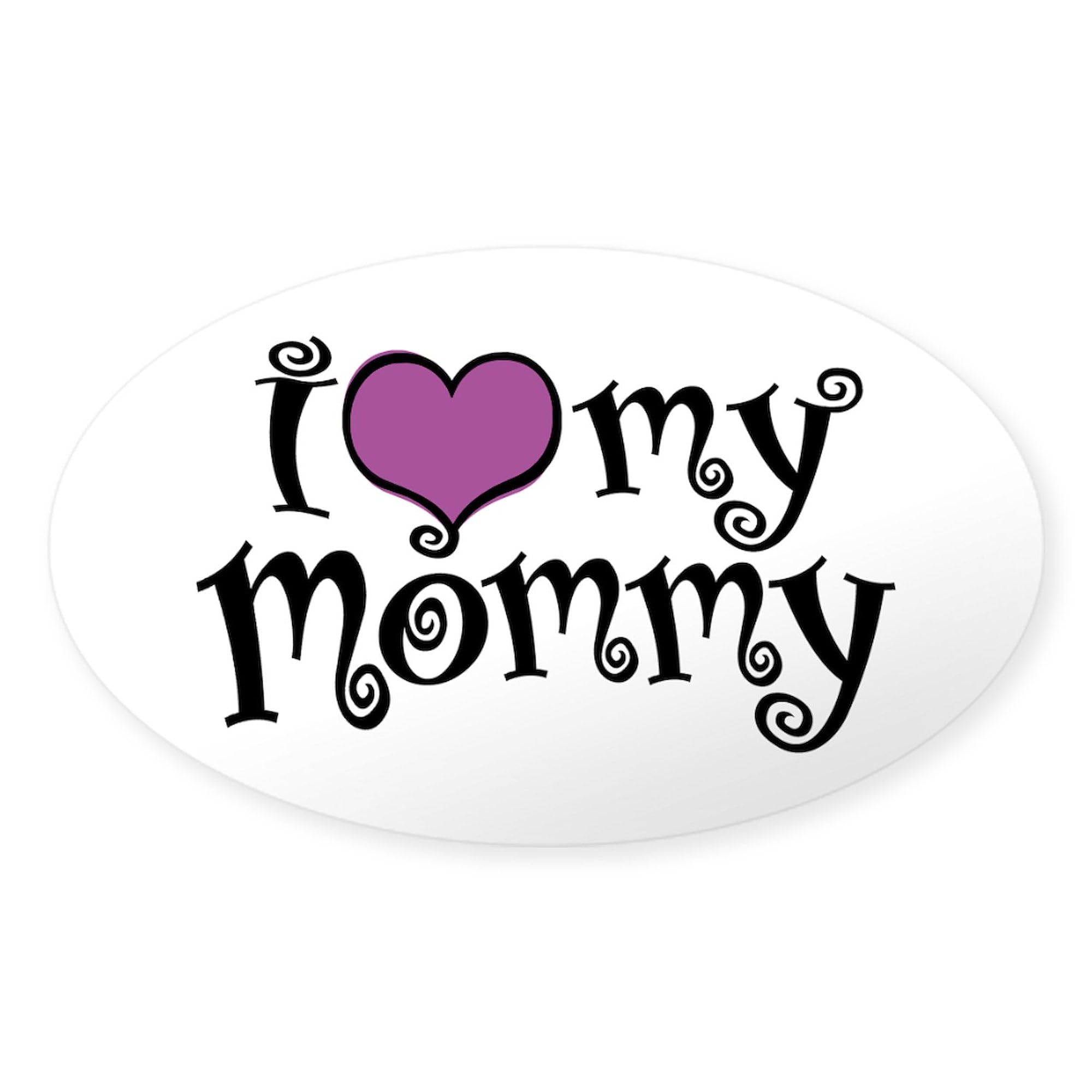 I Love My Mommy Oval Car Bumper Sticker - Decorative Vinyl Decal for Cars, Laptops, Windows | Perfect for Mother's Day Gifts & Family Car Decor