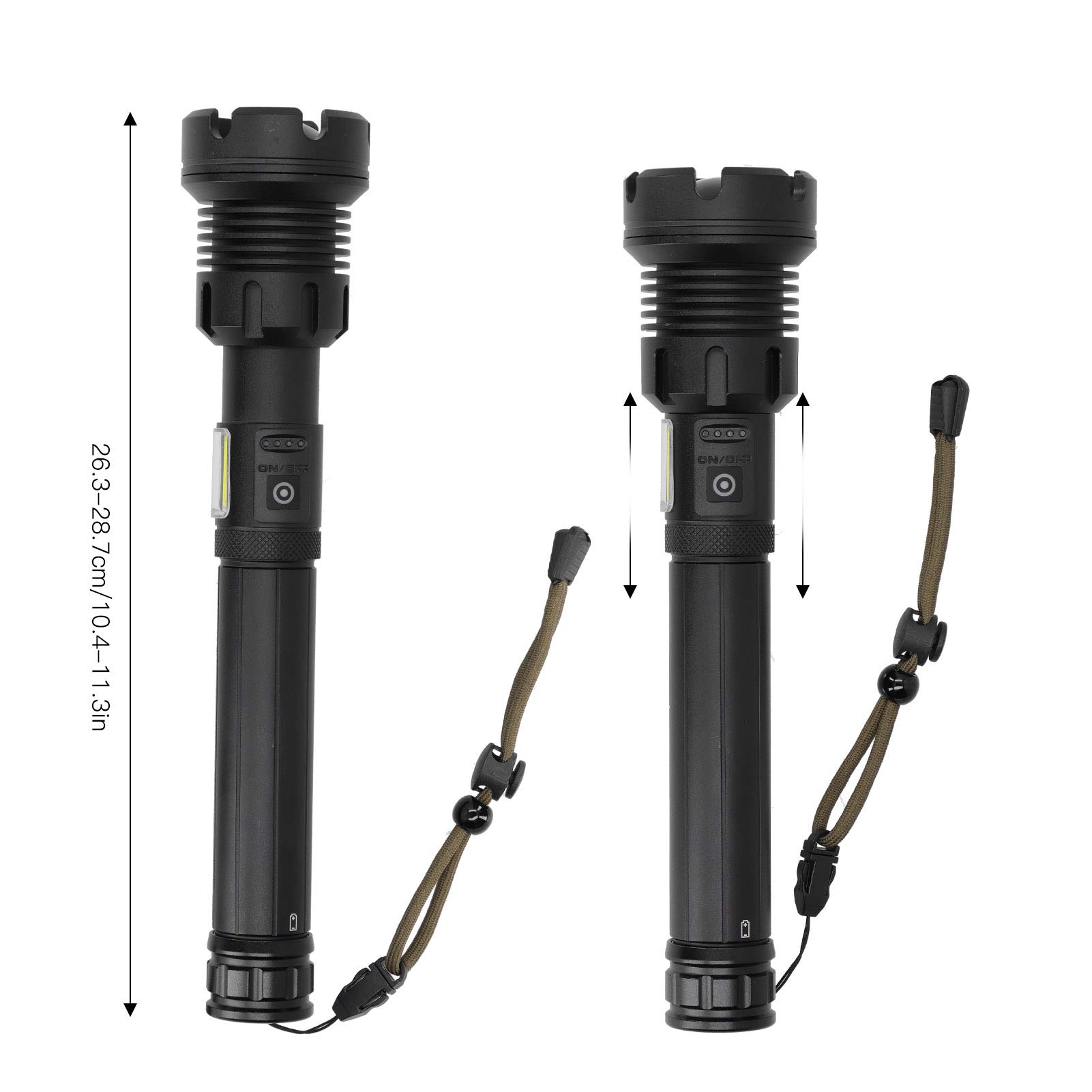 Talany Rechargeable LED Flashlight - Dimmable, Zoomable, Waterproof Torch Light with Aluminum Alloy Body for Camping, Hiking, Emergency & Home Use