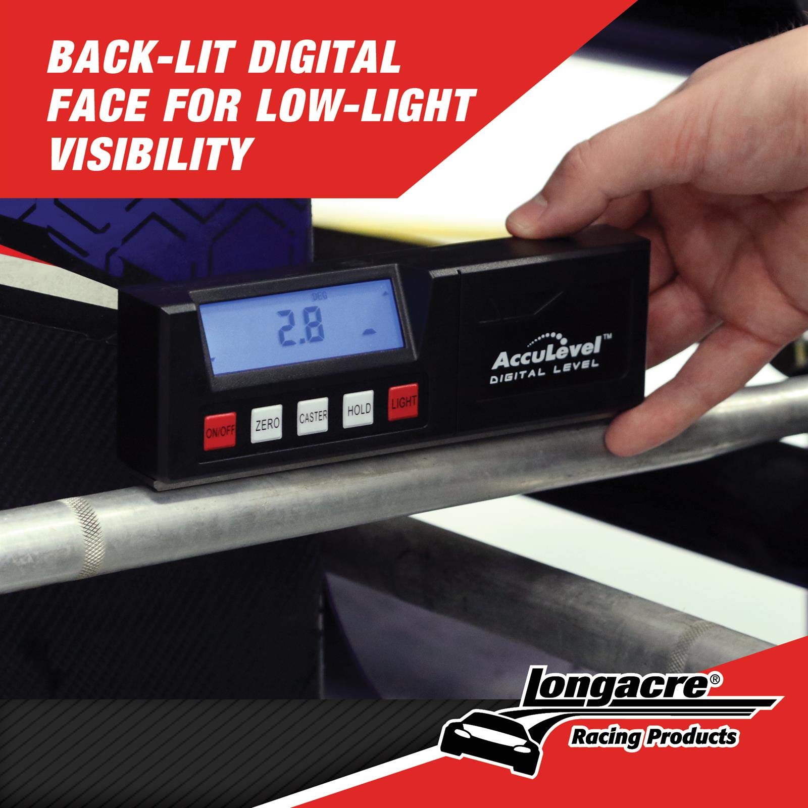 Longacre 52-78298 Digital C/C Gauge - Precision AccuLevel & QuickSet Technology for Automotive Wheel Alignment & Suspension Tuning | Perfect for Race Cars, Street Vehicles & DIY Mechanics