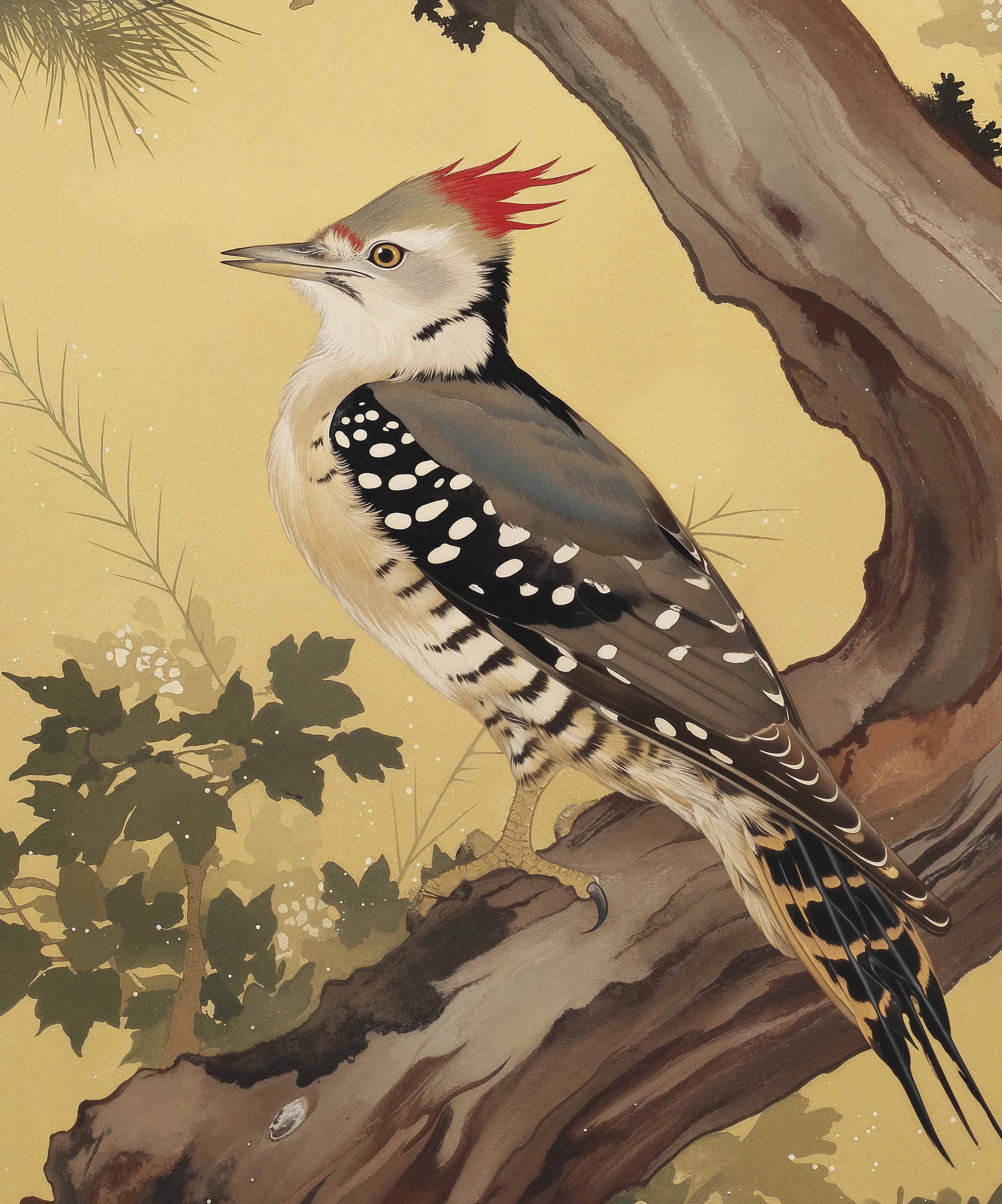 Echoes of the Forest - Woodpecker in Pine Haven Limited Edition Canvas Wall Art - Nature Inspired Home Decor for Living Room, Bedroom & Office