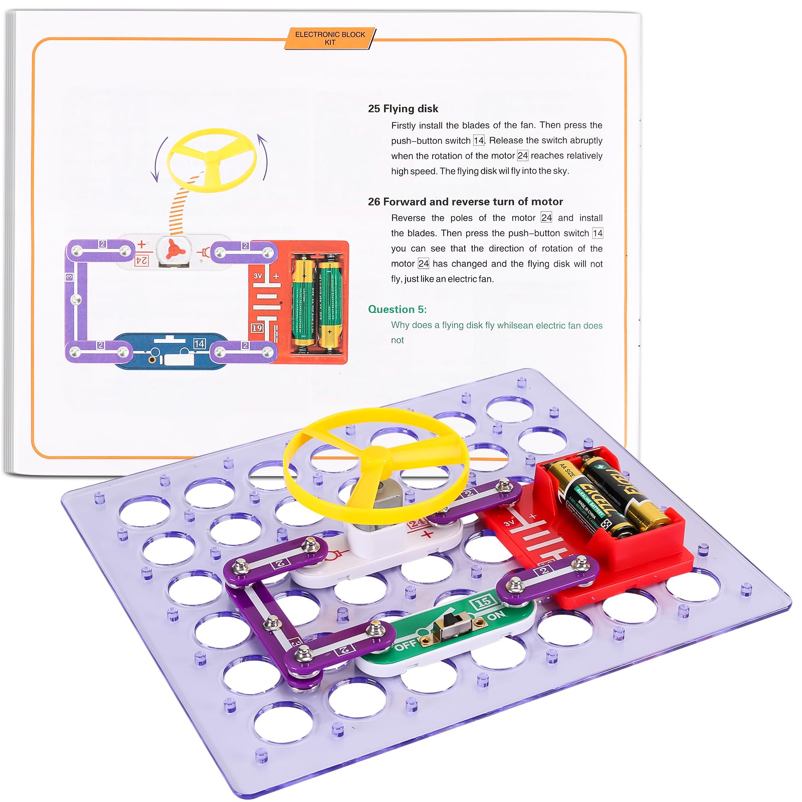ELSKY 335 Electronics Discovery Kit - STEM Learning Toy for Kids, DIY Electric Circuit Experiments with Smart Blocks - Perfect for Science Projects & STEM Education at Home or School