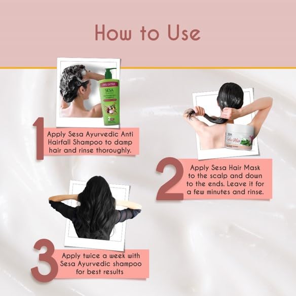 SESA Deep Conditioning Hair Mask - Intense Repair & Nourishment Treatment for Frizz-Free, Soft & Shiny Hair - 200g - Perfect for Damaged, Dry & Color-Treated Hair at Home or Salon