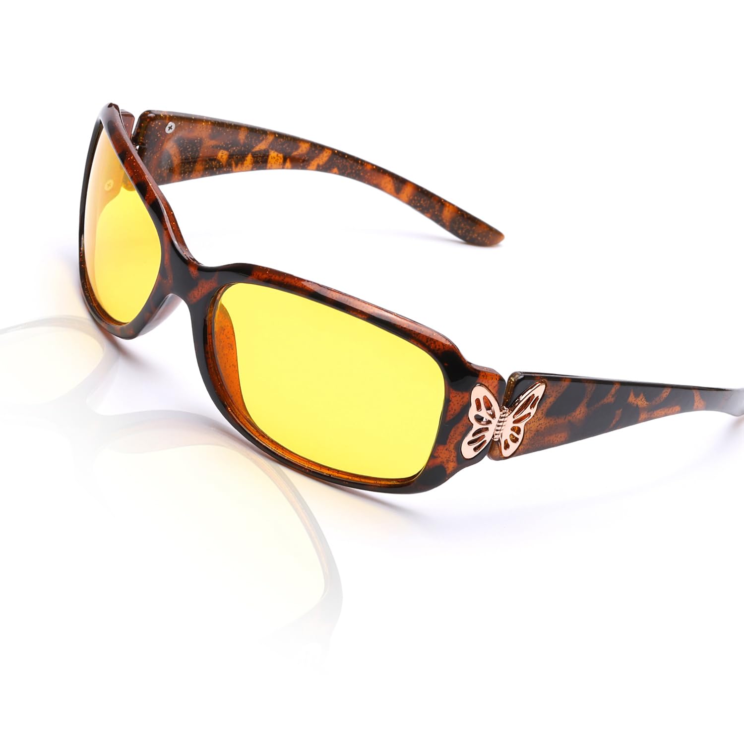 LVIOE Polarized Night Vision Glasses - Yellow Tinted for Women Driving at Night