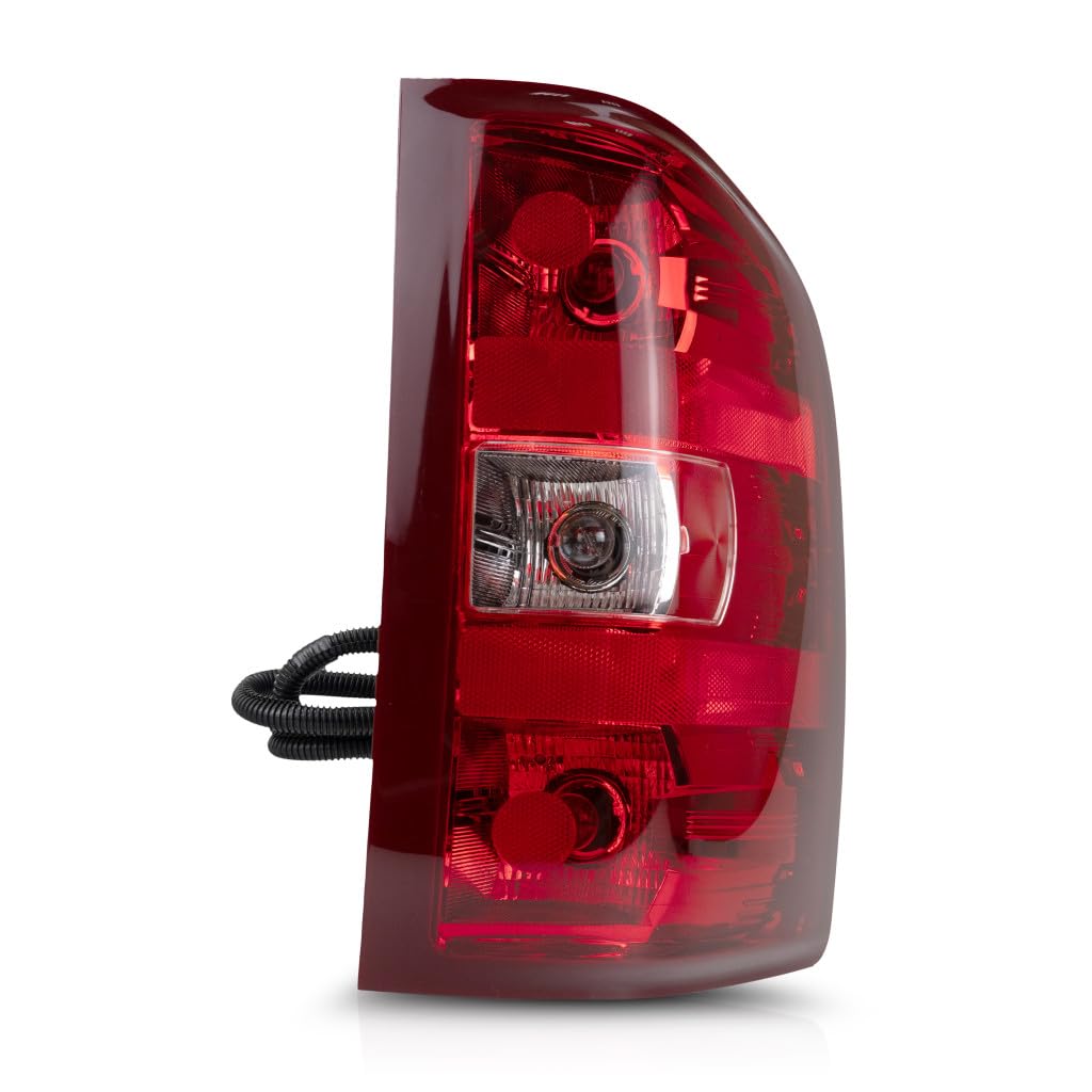2011-2014 Chevy Silverado 2500 Passenger Side Tail Light Assembly - 1st Design with Bulbs, Single Rear Wheel, Dual Filament, Back-Up Light - CAPA Certified Replacement for GM2801207 & 25958483 | Perfect for Truck Restoration & Nighttime Safety Upgrades