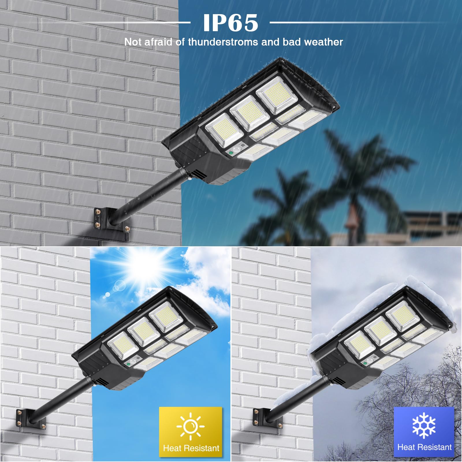 ZJOJO 2800W Solar Street Lights Outdoor Waterproof - 8000K 30000LM LED Solar Lights with Motion Sensor & Remote Control (2 Pack) - Ideal for Parking Lots, Yards, Pathways, and Garden Lighting