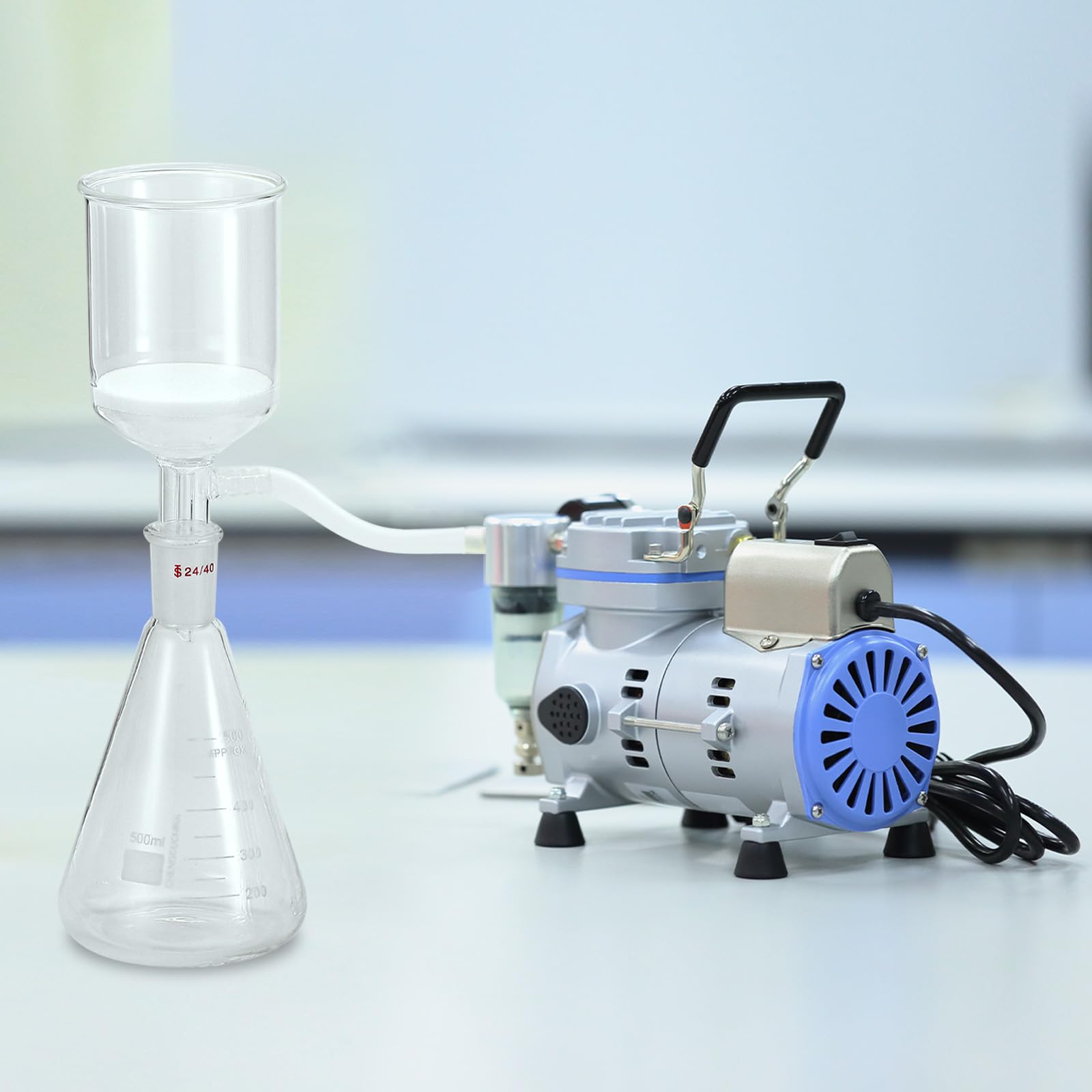 PATIKIL 100ml Borosilicate Glass Buchner Funnel with Fine Frit (G1) - 24/40 Standard Taper Joint - 55mm ID, 64mm Depth - Laboratory Glassware for Chemistry Experiments & Filtration - Perfect for Scientific Research, School Labs & Pharmaceutical Applications