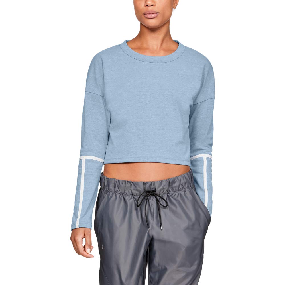 Under Armour Women's Lighter Longer Cropped Crew - Moisture Wicking Workout Top for Running & Gym Training | Lightweight & Breathable Athletic Shirt for Women