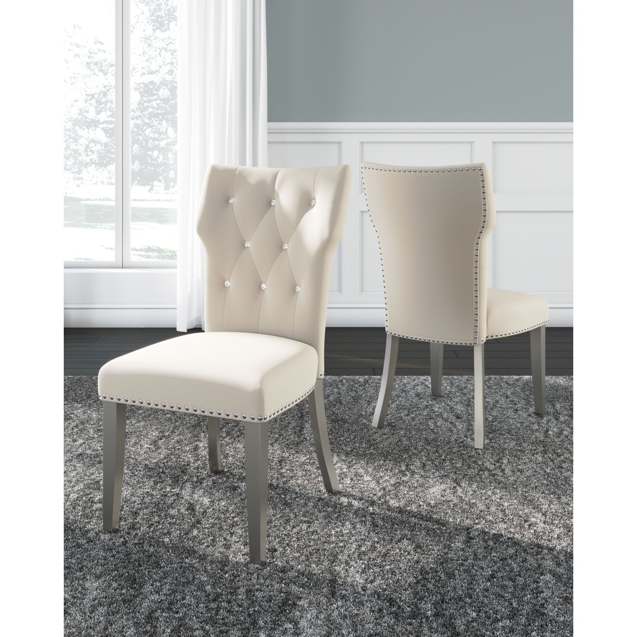 Chevanna Upholstered Side Chair - Modern Accent Chair with Padded Seat & Sturdy Wooden Legs - Perfect for Dining Room, Living Room or Home Office Decor