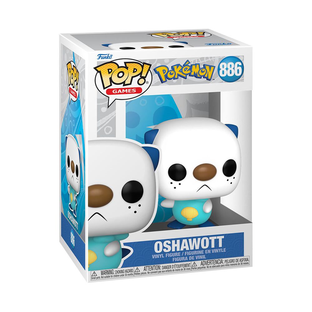 Oshawott Funko Pop Pokemon #886 with Protector Case - Cute Collectible Vinyl Figure for Pokemon Fans, Home Decor, and Gift Giving