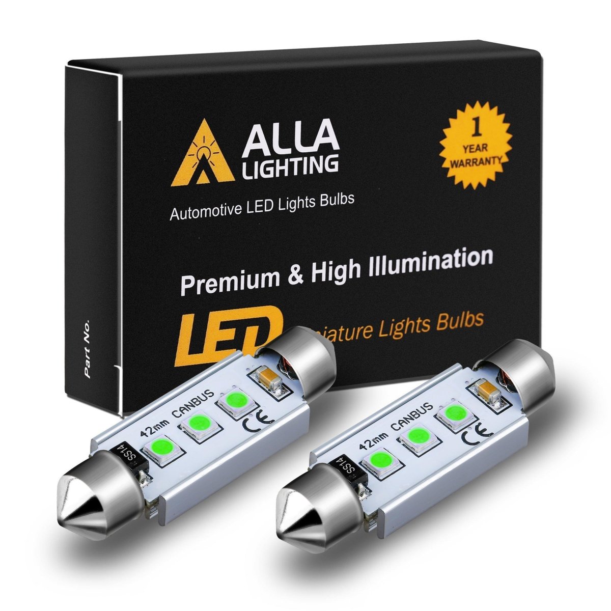 CANBUS C5W 6418 LED Bulbs - Super Bright 6486X Replacement for Car Interior Lights, Dome Lights & Map Lights - Perfect for Night Driving & Vehicle Interior Lighting