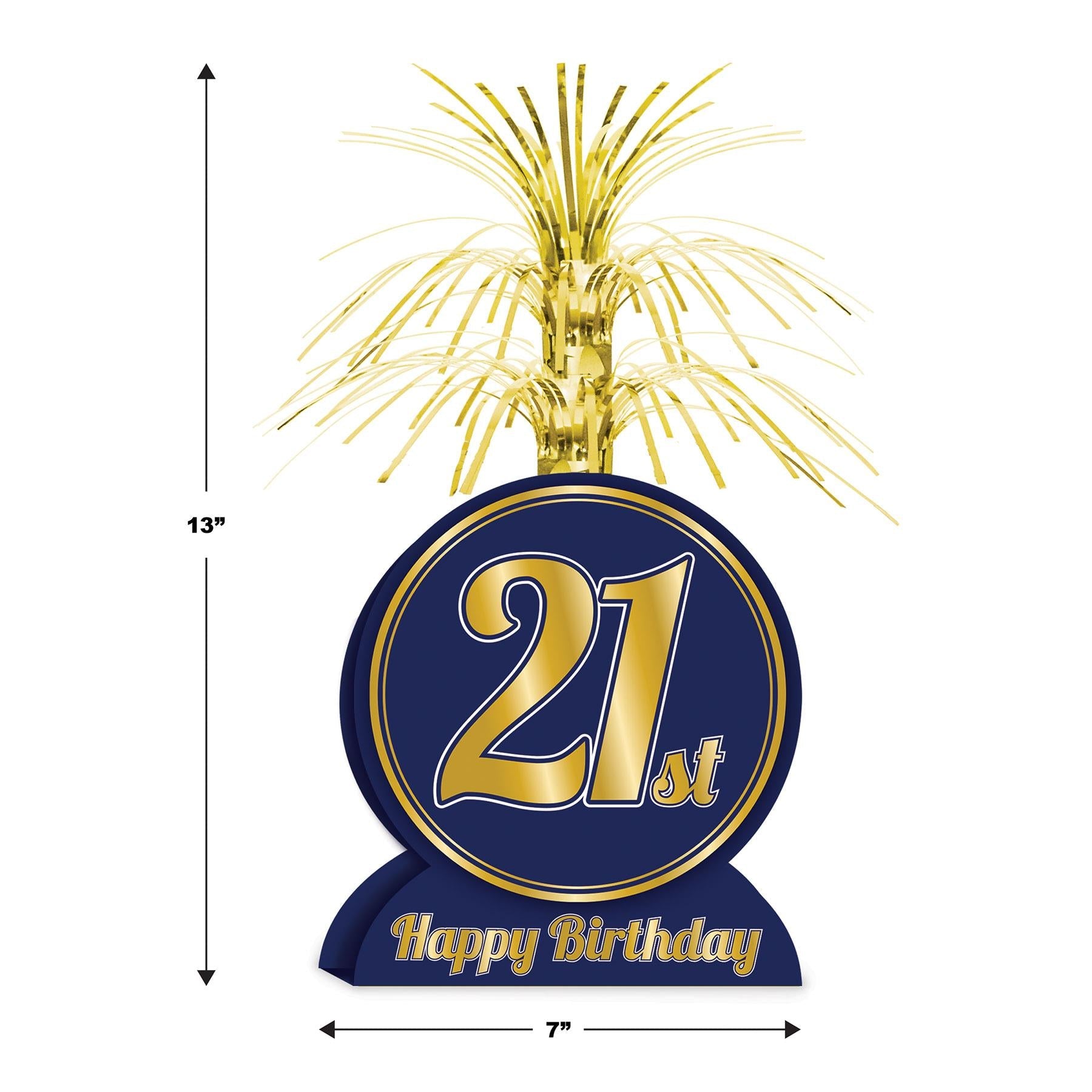 12 Pack Beistle 21st Birthday Party Centerpieces - Gold & Black Balloon Decorations for Adult Birthday Party Decor, Bar Mitzvah, Graduation Celebration (Perfect for Table Centerpieces and Photo Booth Backdrops)