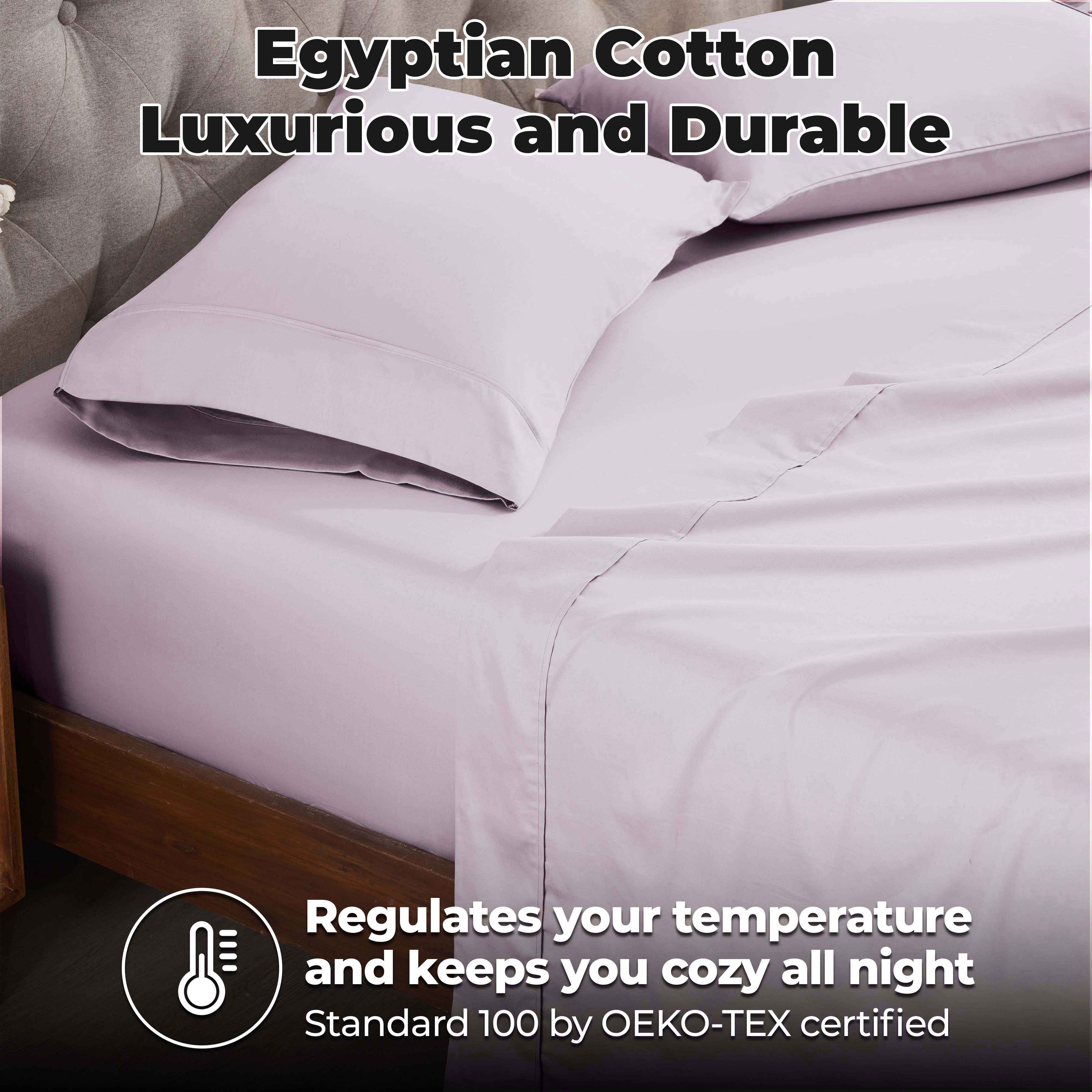Premium 400 Thread Count Egyptian Cotton Bed Sheet Set - Soft, Breathable & Durable for Ultimate Comfort - Perfect for Luxury Bedrooms & Hotels