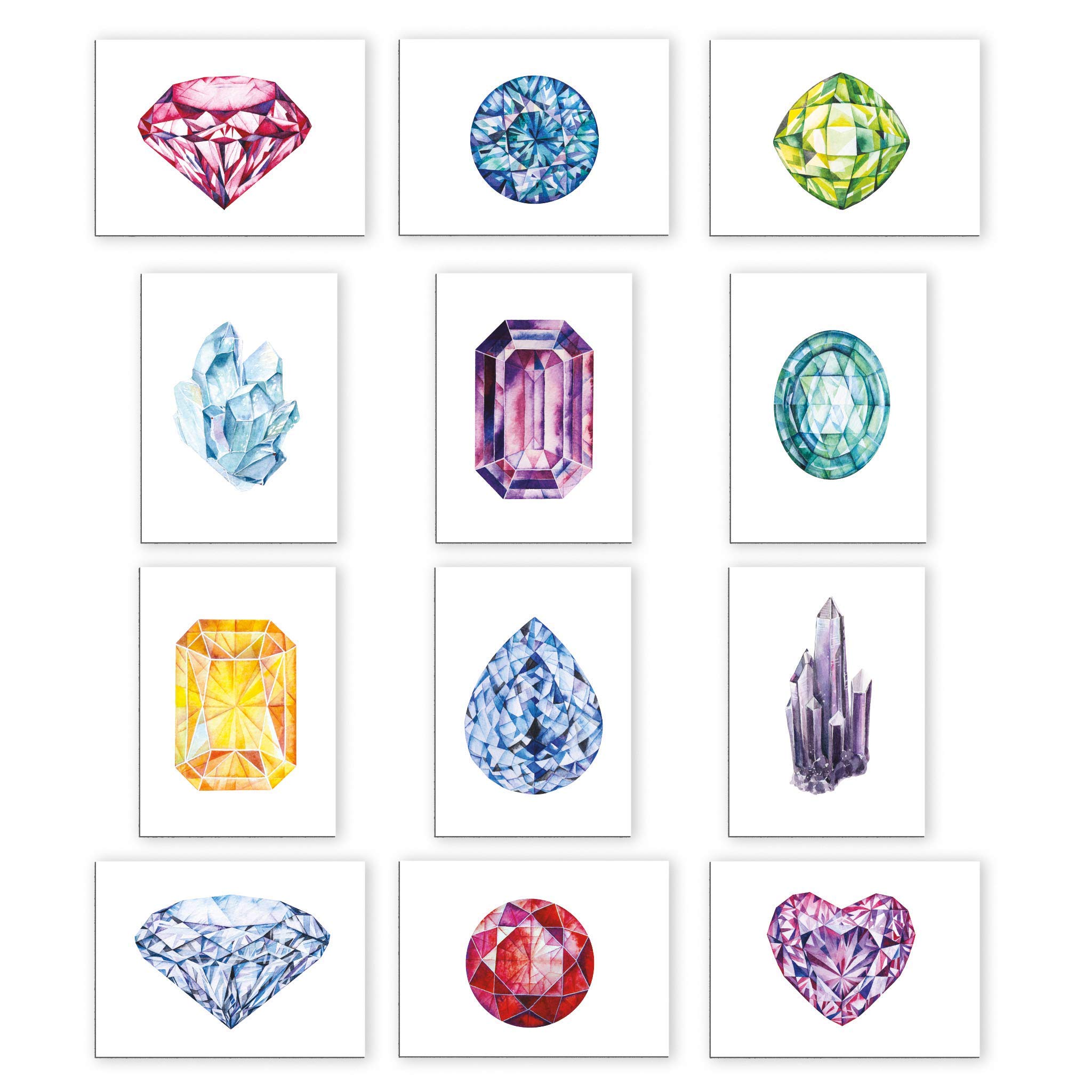 Ritzy Rose Watercolor Greeting Cards - Premium 24-Pack Box Set with Envelopes | Vibrant Gemstone Design Handmade in USA | Perfect for Birthdays, Thank You Notes & Special Occasions