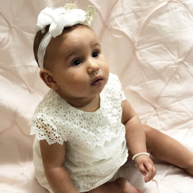 Cutiego Vintage Crochet Lace Flower Girl Dress for Toddlers - Perfect for Weddings, Photoshoots & Special Occasions