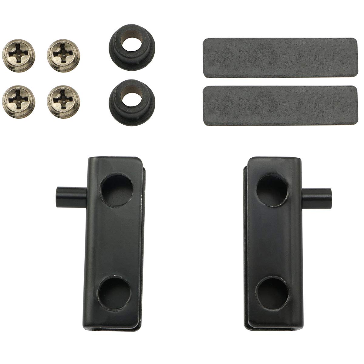 2 Sets Black Iron Nickel Plated Glass Door Pivot Hinges - Heavy Duty Glass Clamp Door Accessories for Cabinet, Shower, and Furniture (TAODAN) - Perfect for Modern Home and Office Interior Design