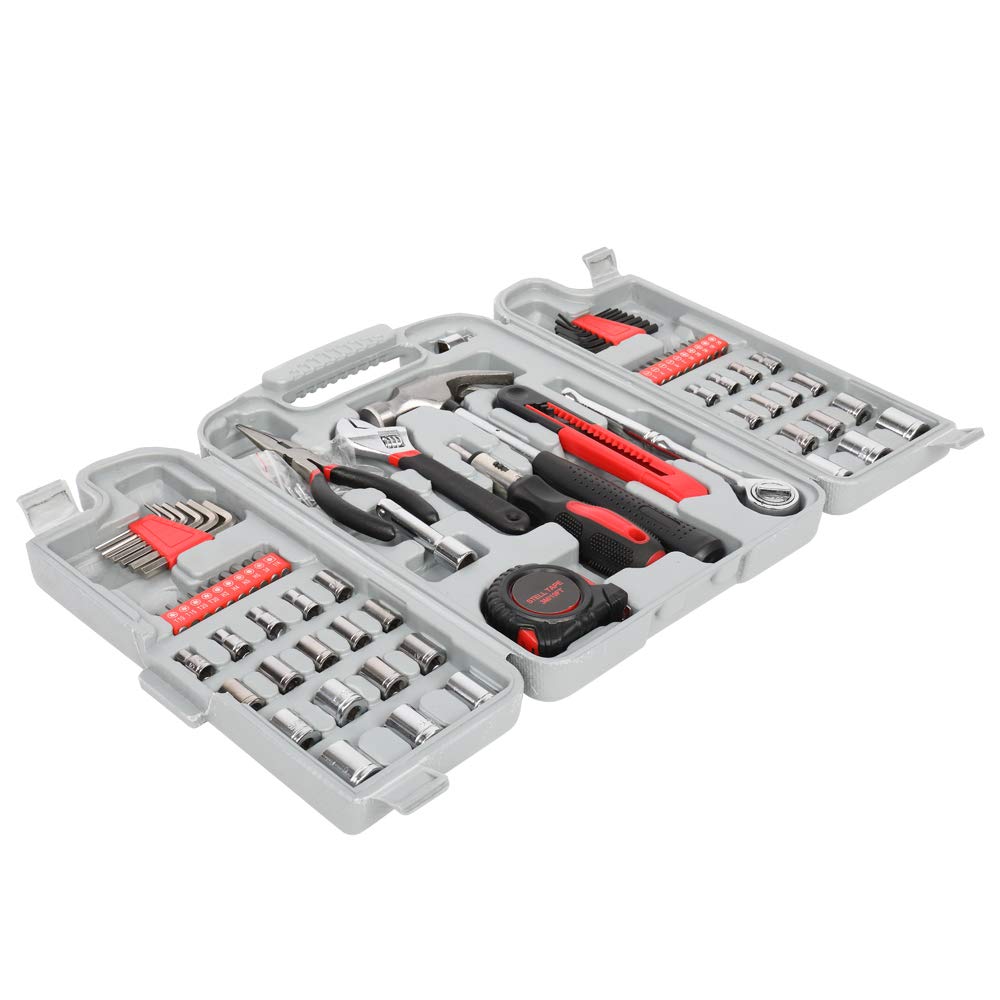 GT4-LY 186-Piece Tool Set in Grey & Black - Complete Home Repair & DIY Tool Kit for Automotive, Construction & Household Projects