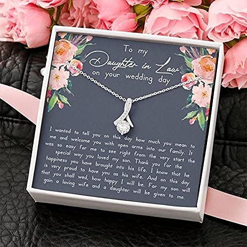 Elegant Jewelry Necklace for Daughter-in-Law - Perfect Wedding Gift from Mother-in-Law with Message Card & Gift Box - Ideal for Weddings, Birthdays, Christmas & Special Occasions