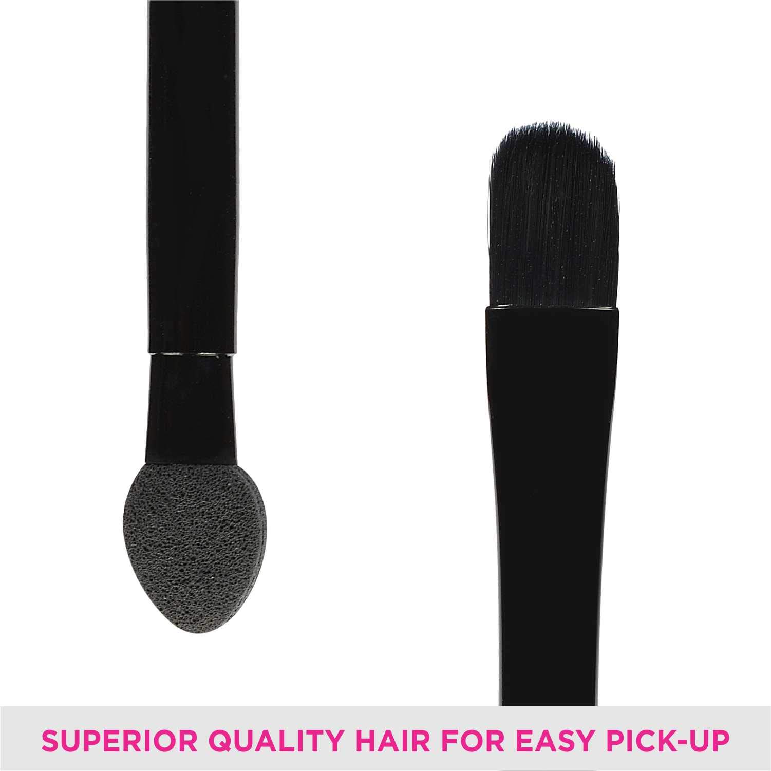 VEGA 2 in 1 Mini Makeup Brush Set with Eyeshadow & Eyeliner Applicator - Dual Ended Cosmetic Brush for Professional Eye Makeup (DMB-01, Brown) | Perfect for Travel, Daily Use & Makeup Kits