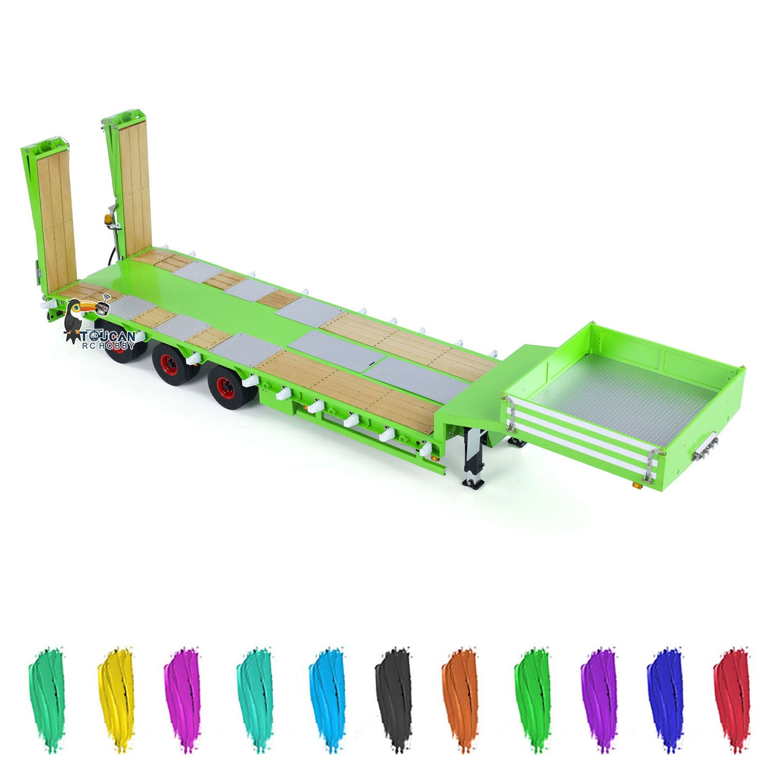 1/14 Scale LESU Metal RC Trailer with Hydraulic Lifting Tailgate & Electric Support Legs - DIY Radio Controlled Truck Accessory for Tractor Trailers - Perfect for RC Car Enthusiasts and Model Truck Displays