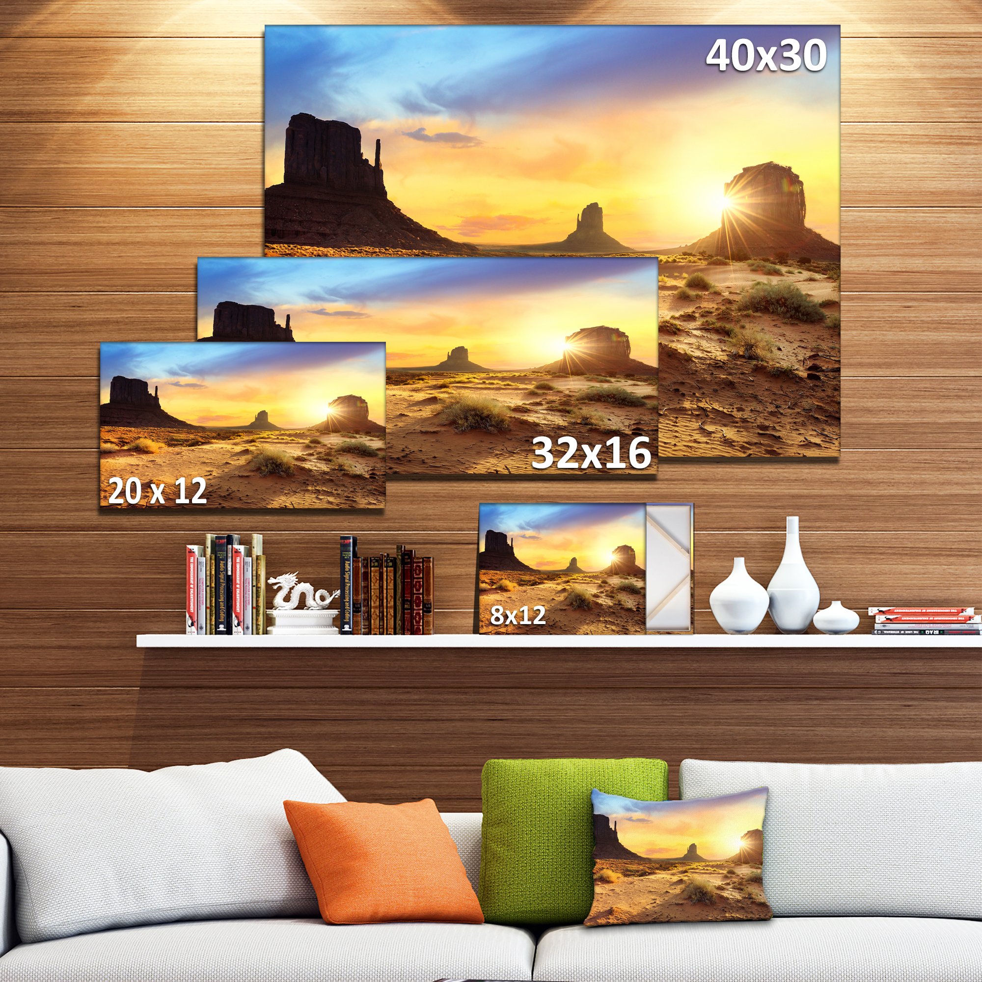 Stunning Monument Valley Landscape Photography Canvas Art Print - Desert Scenery Wall Decor for Living Room, Office & Bedroom