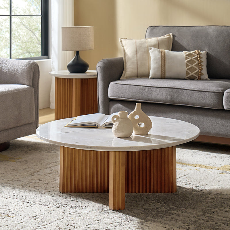 Oswald 2-Piece Living Room Coffee Table Set with Optional Side Table - Modern End Tables for Small Spaces, Sofa & Living Room Decor