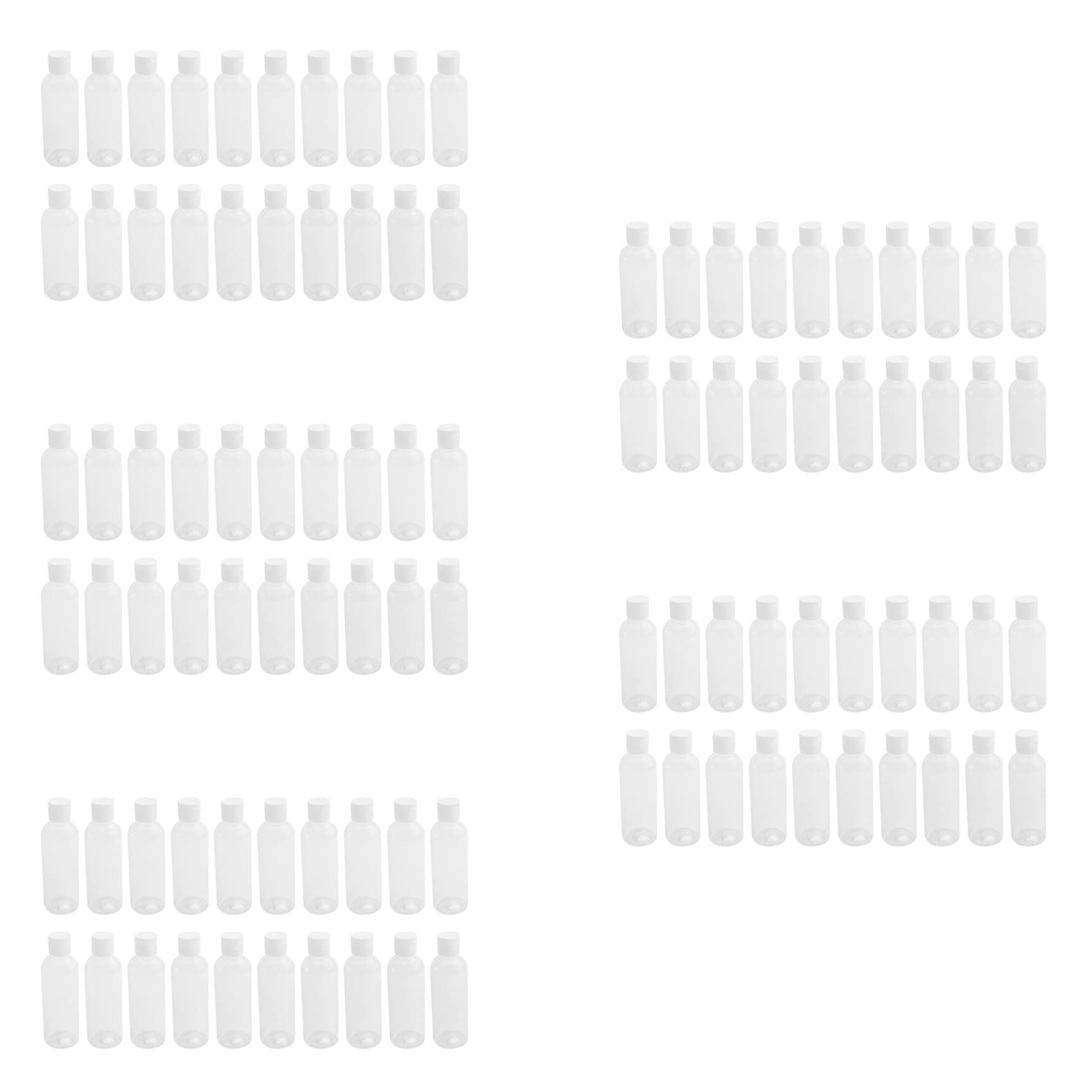 PYNQ 100 Pack 100Ml Travel Shampoo Bottles - Leak Proof Plastic Containers for Toiletries, Cosmetics & Lotion - Perfect for Air Travel, Gym, Camping & Hotel Use