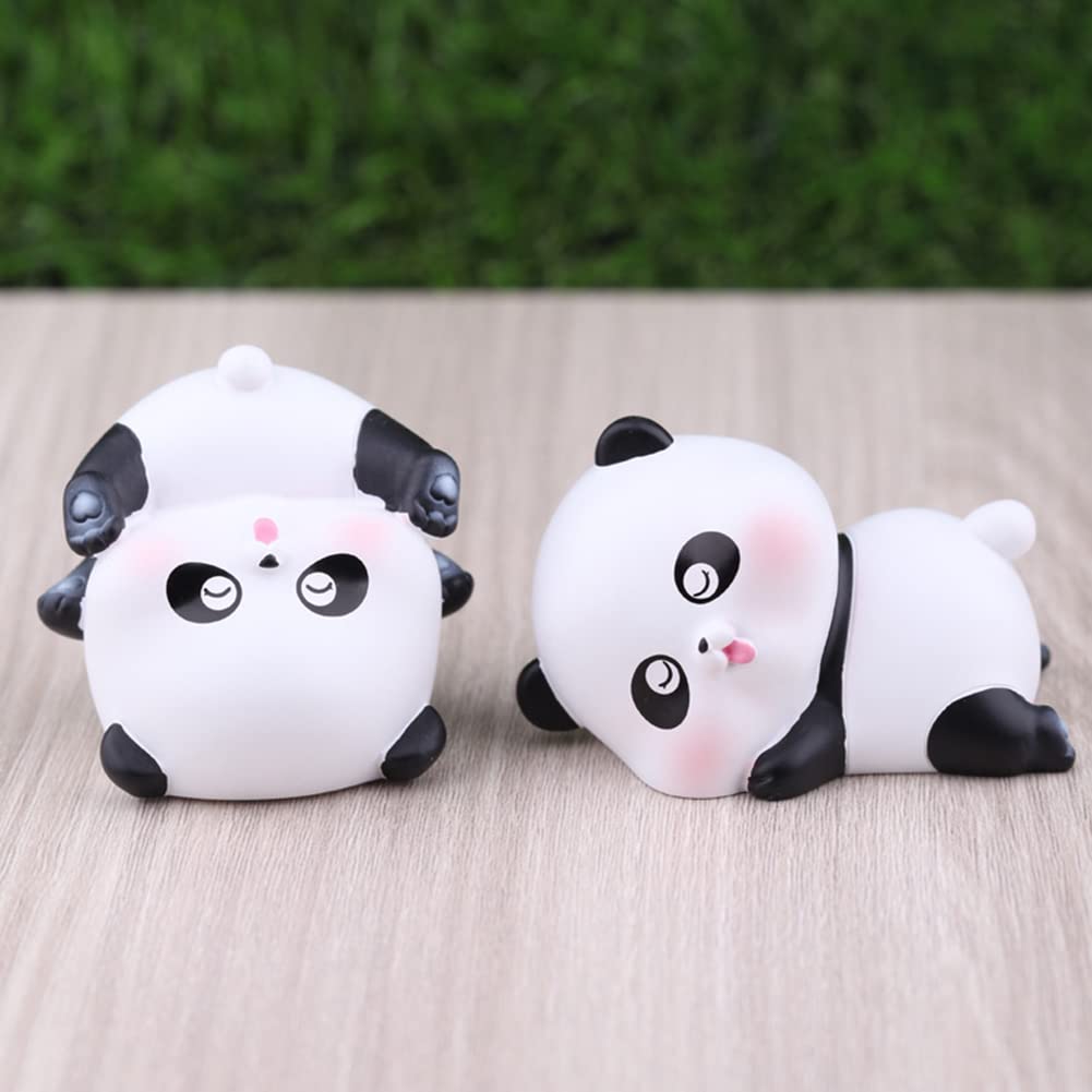 Cute Panda Car Dashboard Ornament - Resin Animal Figure for DIY Decoration, Cake Topper, and Home Accessories | Perfect for Car Interior, Birthday Cakes, and Gift Giving