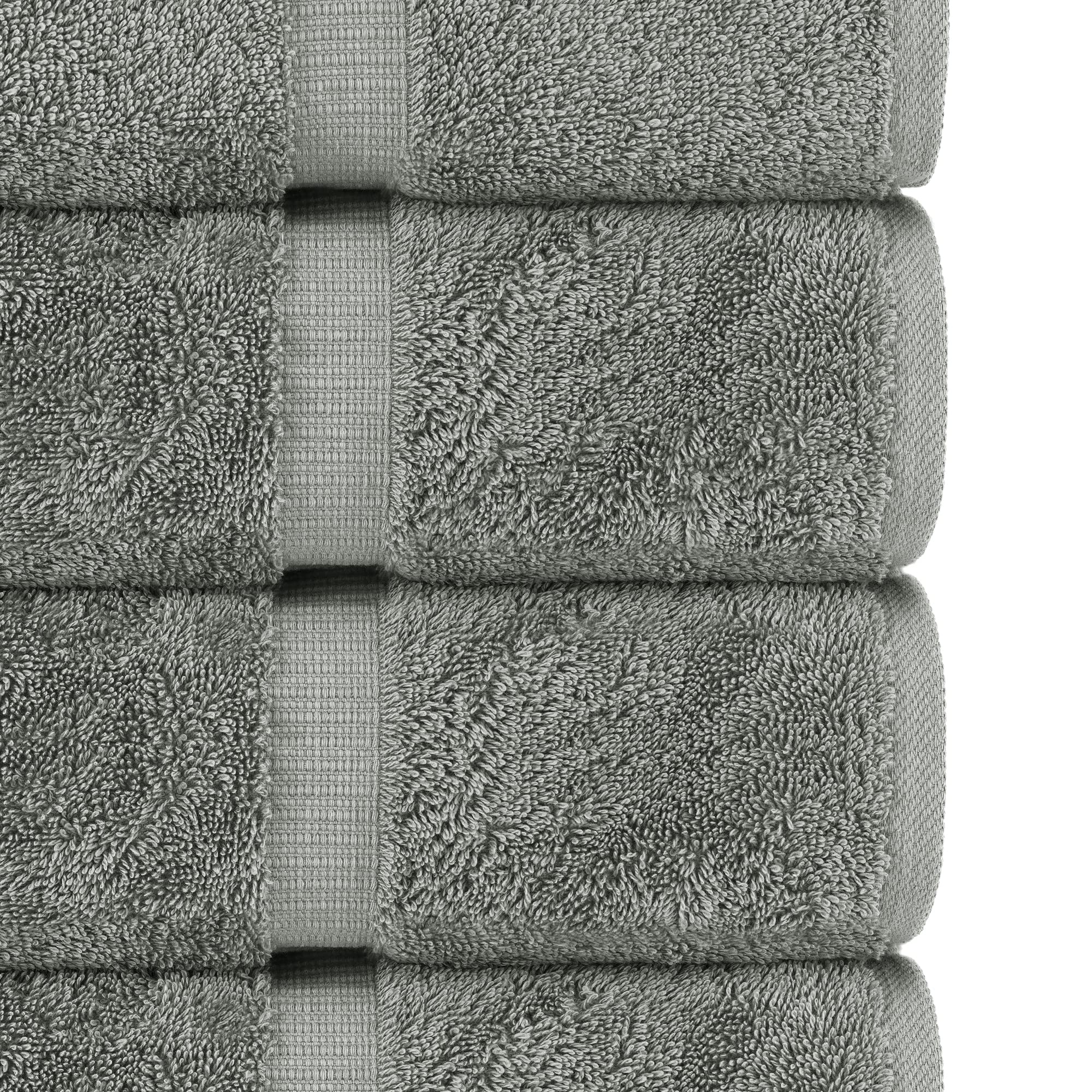 Premium Turkish Cotton Bath Towels Set of 4 - Super Absorbent & Quick Dry - Soft Luxury Towels for Spa, Beach & Gym (Gray) - Chakir Turkish Linens