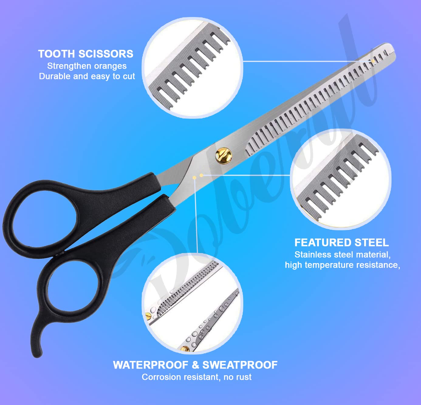 Professional Hair Cutting Scissors Set of 2 - 6.5 Inch Sharp Stainless Steel Shears for Salon & Home Use - Barber Styling Tools for Men & Women - Perfect for Haircuts, Trimming, and Styling at Home or Professional Salons