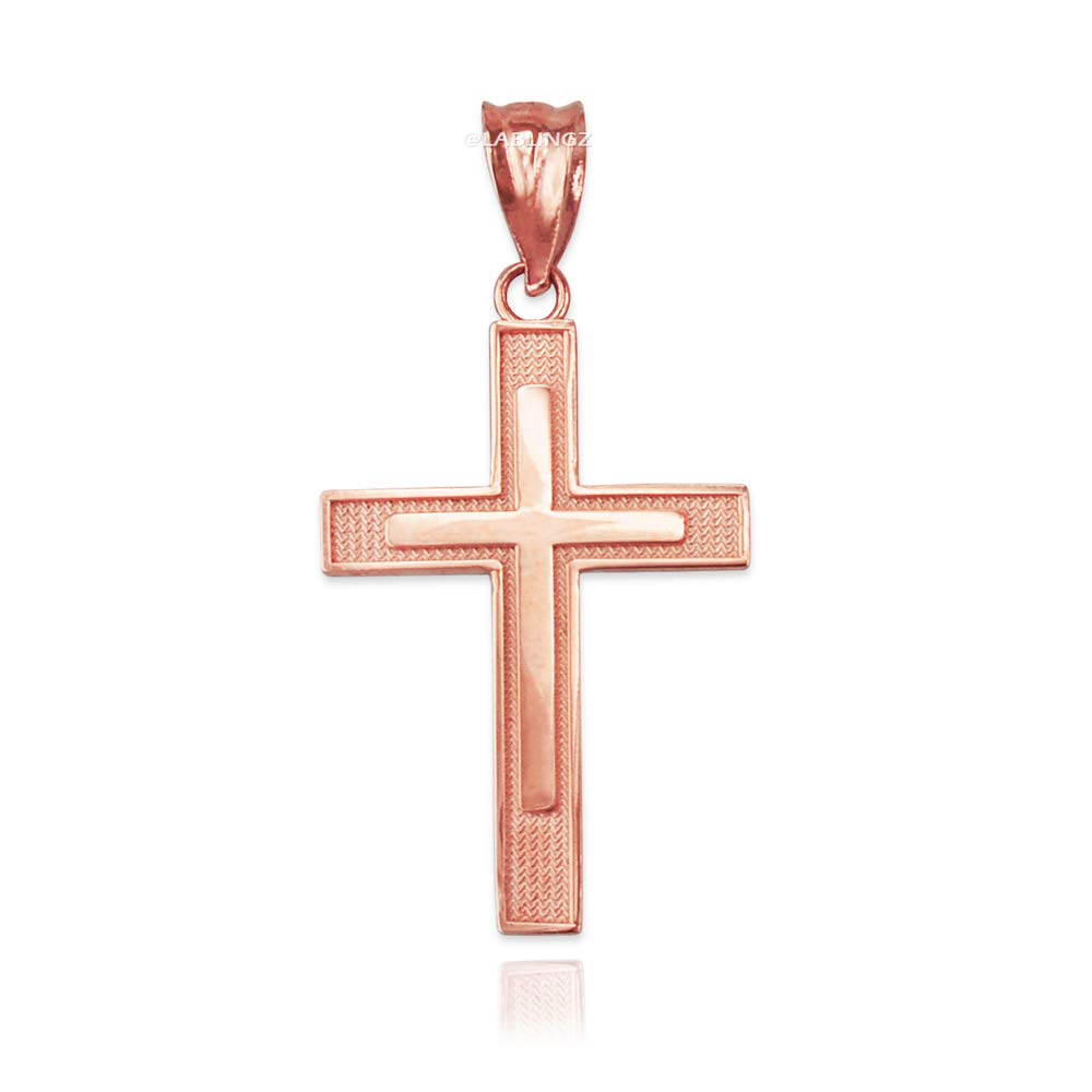 10K Rose Gold Cross Pendant Necklace for Women - Dainty Religious Jewelry Gift for Baptism, Confirmation & Everyday Wear