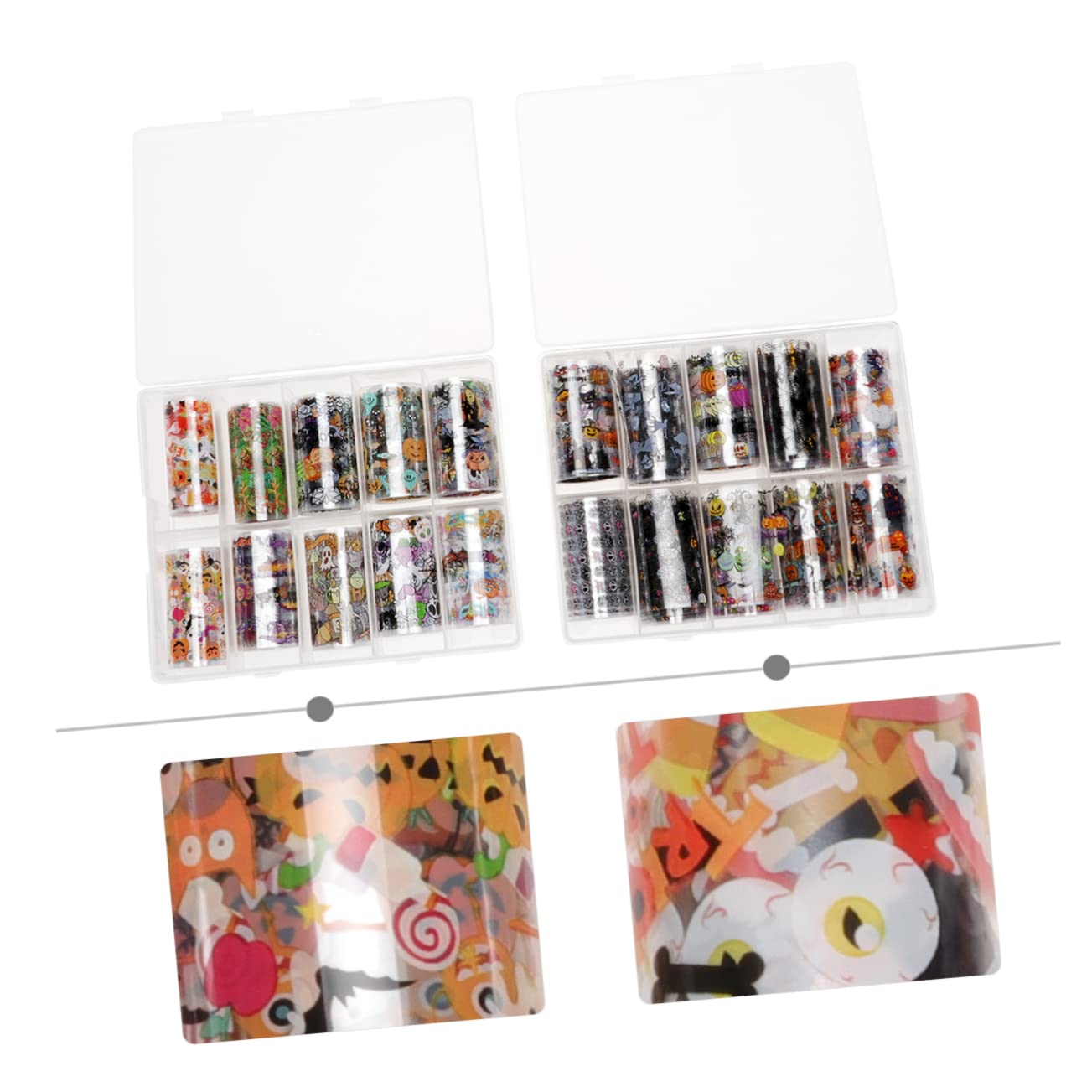 Beatifufu 2 Boxes Halloween Nail Stickers - 3D Spooky Nail Decals, Metallic Nail Transfers & Spider Nail Art for Winter Manicures | Perfect for Halloween Parties, Nail Salon Decorations & DIY Nail Art Supplies